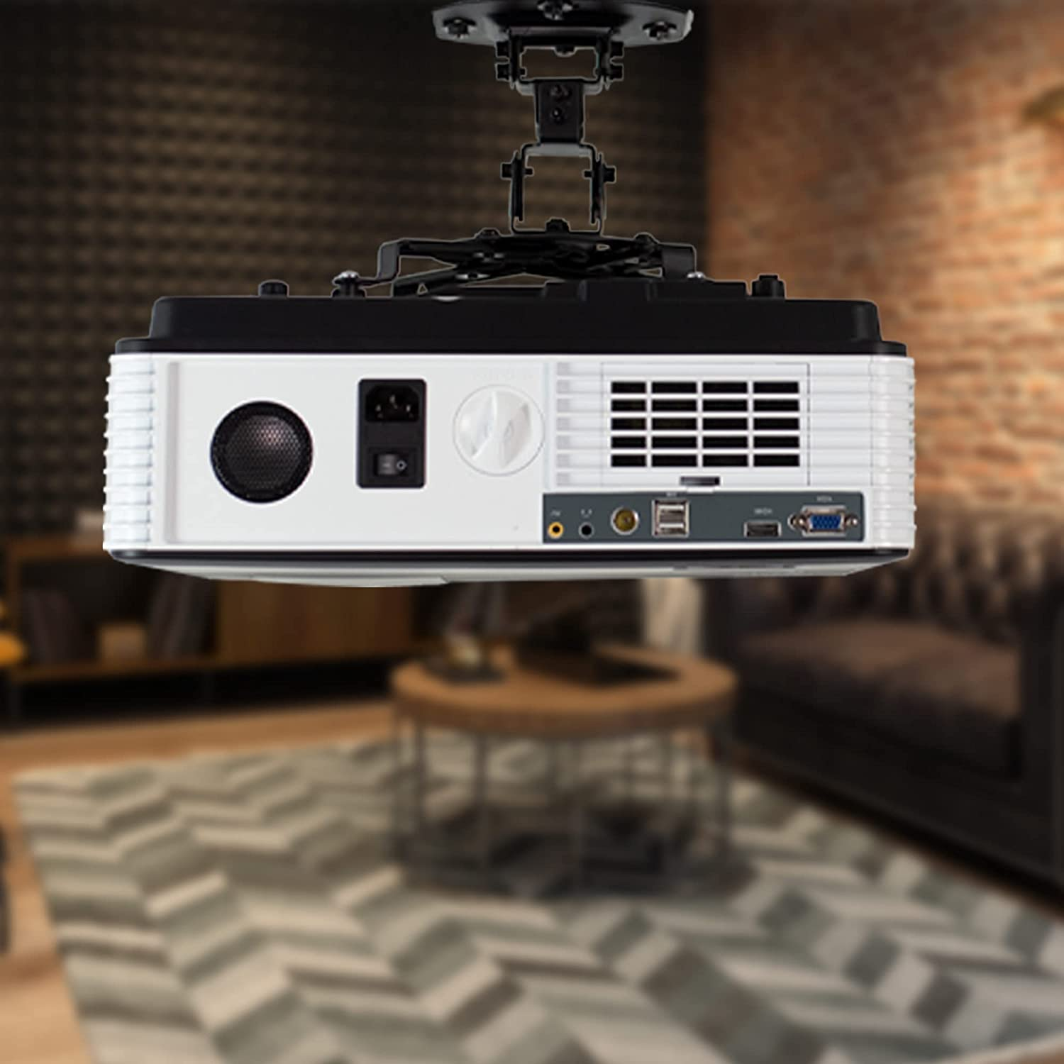 VIVO Universal Adjustable Black Ceiling Projector, Projection Mount Extending Arms (Mount-Vp01B) - White image number 6