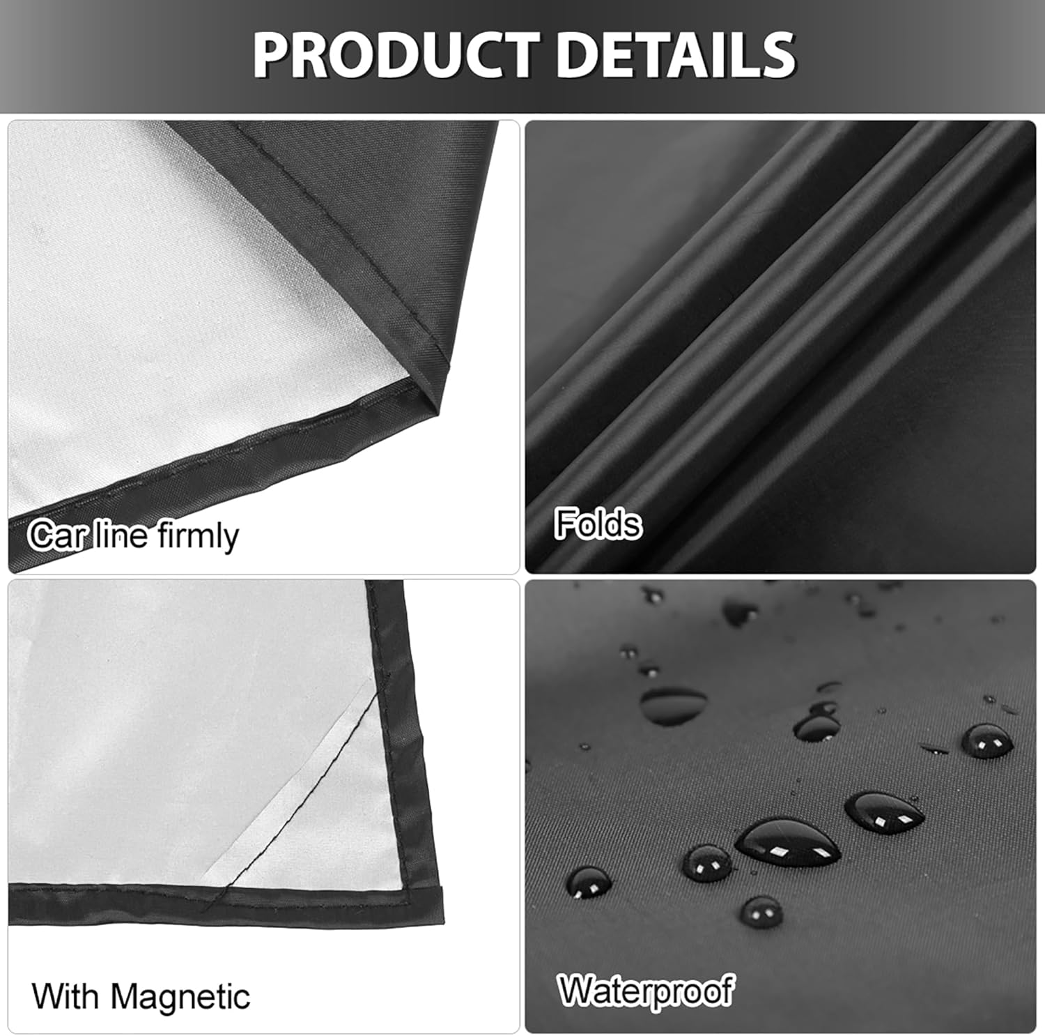 X AUTOHAUX Magnetic Car Front Windshield Cover Protection Snow Frost Freeze Sunshade image number 4