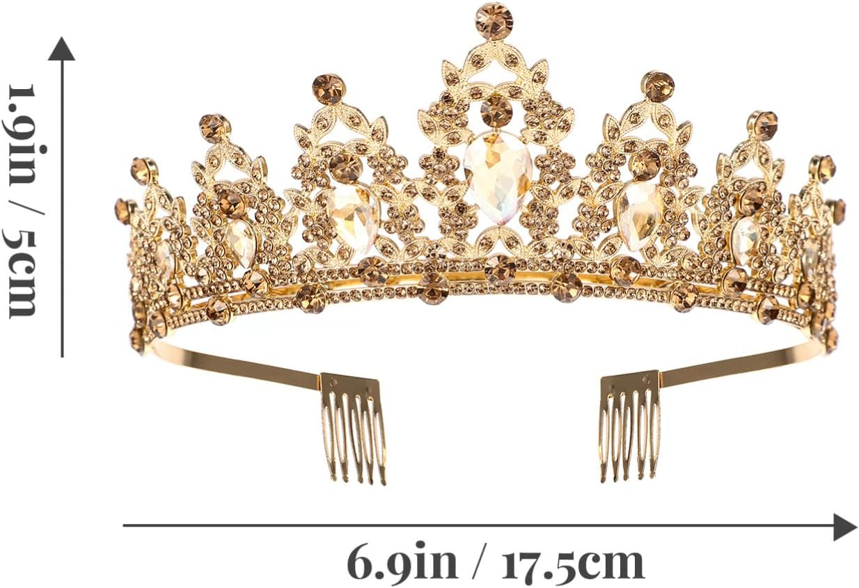 FRCOLOR Wedding Crown Rhinestone Bridal Tiara Party Crown Shining Engagement image number 4