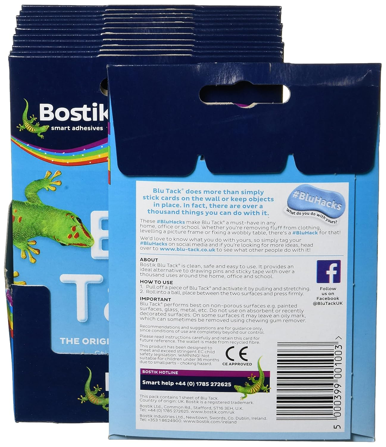 Bostik 24552 Blu-Tack Mastic Adhesive Non-Toxic Handy Pack Ref 801103 [Pack of 12], Blue image number 3