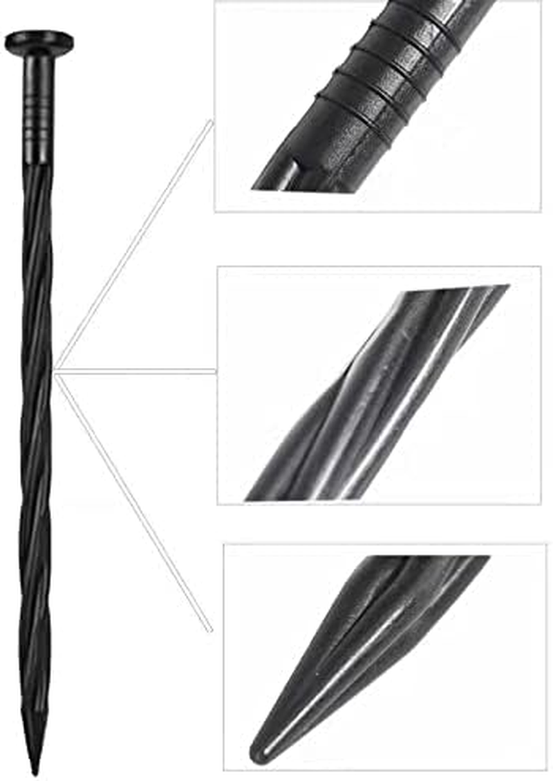 Spiral Landscape Anchoring Spikes,150Pcs 8 Inch Plastic Landscape Spikes,Nylon Landscape Anchoring Spikes for Garden Lawn Yard,Paver,Weed Barrier, Artificial Turf (8In-150 Count) - 8In - 50 Count image number 5
