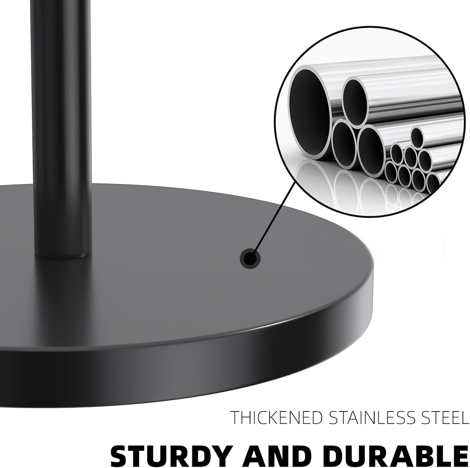 Toilet Paper Holder Stand with Reserve Stainless Steel Paper Roll Holder Stand for Bathroom, Kitchen Free-Standing Toilet Paper Holder with Storage Function image number 1