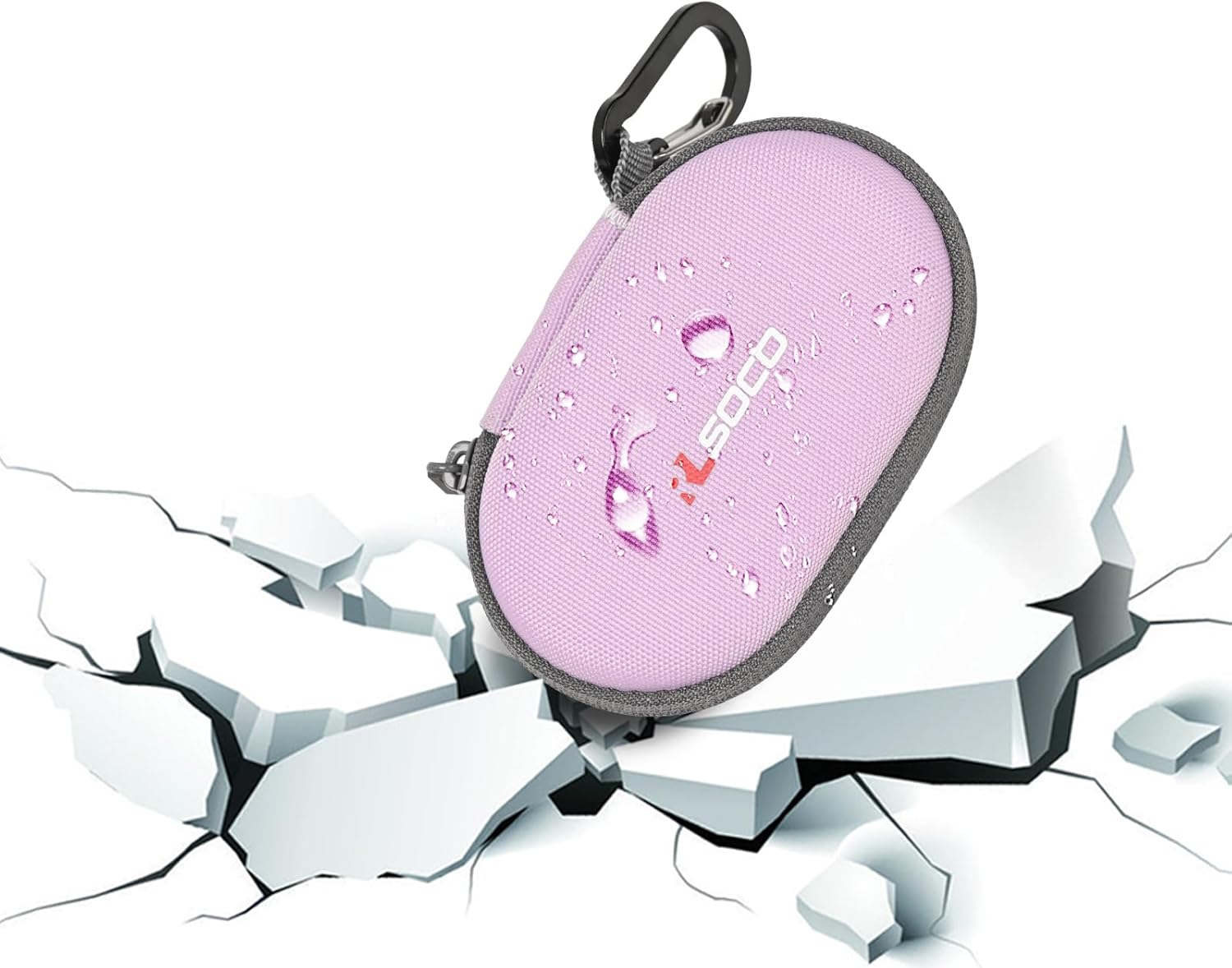 RLSOCO Carrying Case for Logitech Pebble Mouse 2/Pop/Pebble Bluetooth Wireless Mouse with Keychain - Purple (Case Only) - Black image number 5