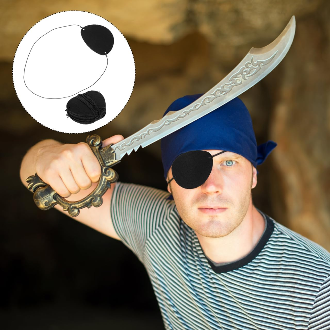 Baluue 14Pcs Pirate Eye Patch for Boy Girl Adorable Single Eye Patches for Halloween Costume Soft Felt Material for Comfortable Wear Fun Party Props for Boys and Girls image number 3