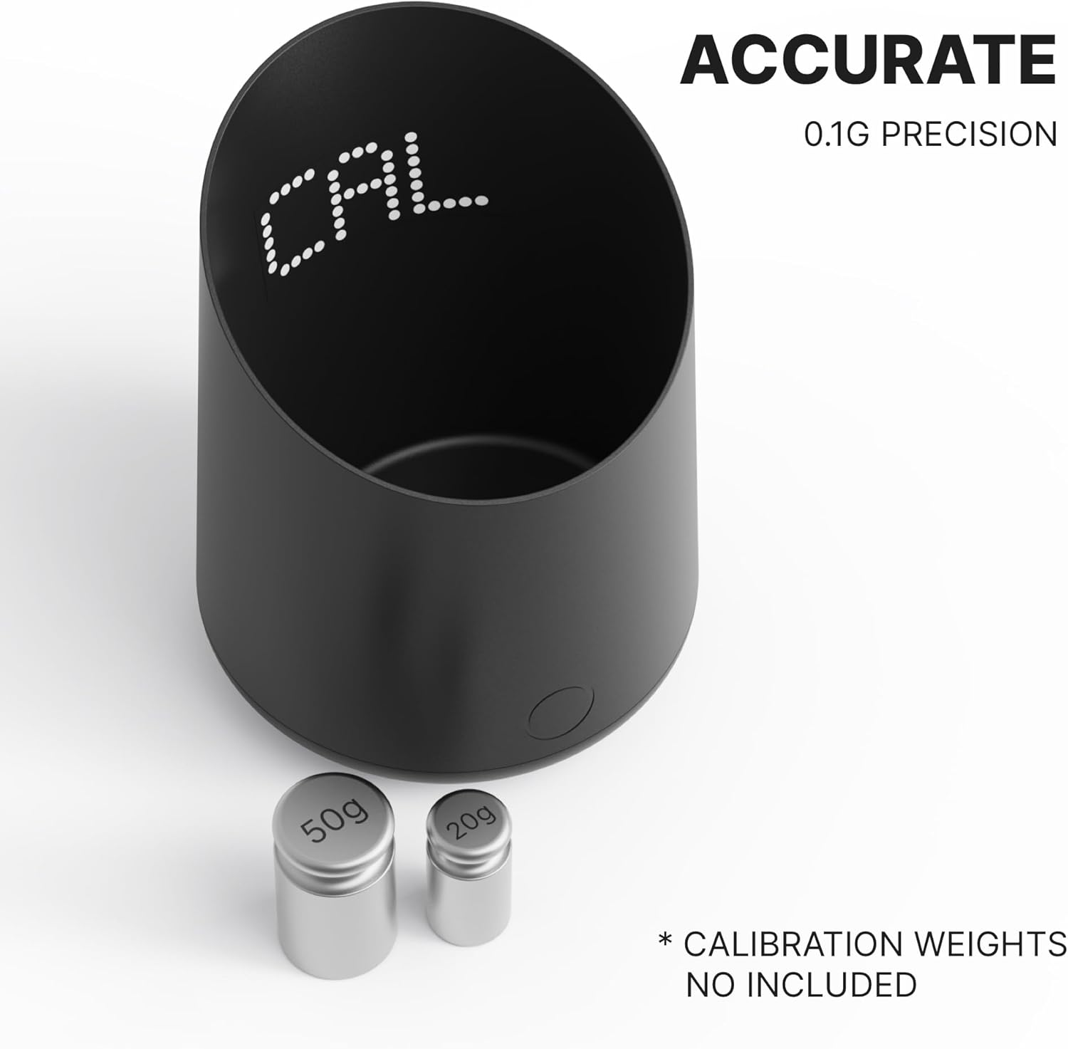 Subminimal Subscale| Digital Coffee Dosing Cup, Invisible LED Display, Touch Activated, Accurate Coffee Beans Weighing Scale in Grams or Oz, USB-C Rechargeable, IPX4 Splash Resistant - Black image number 4