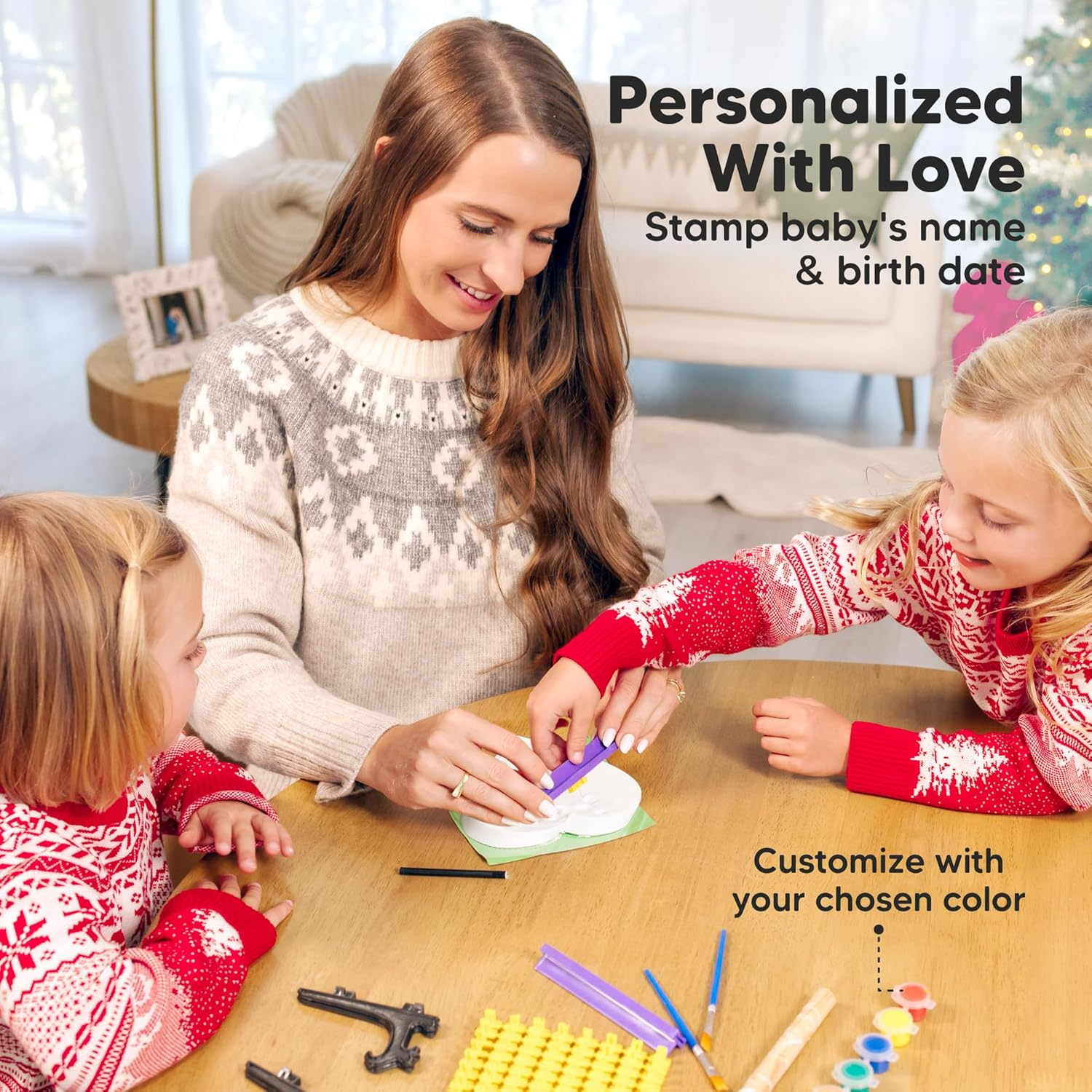 Baby Hand and Footprint Kit - Dog Paw Print Kit, Personalized Baby Footprint Kit, Baby Handprint Ornament Kit, Clay Handprint Ornament Kit for Babies, Baby Shower Gifts for Boys, Girls (With Love) image number 6