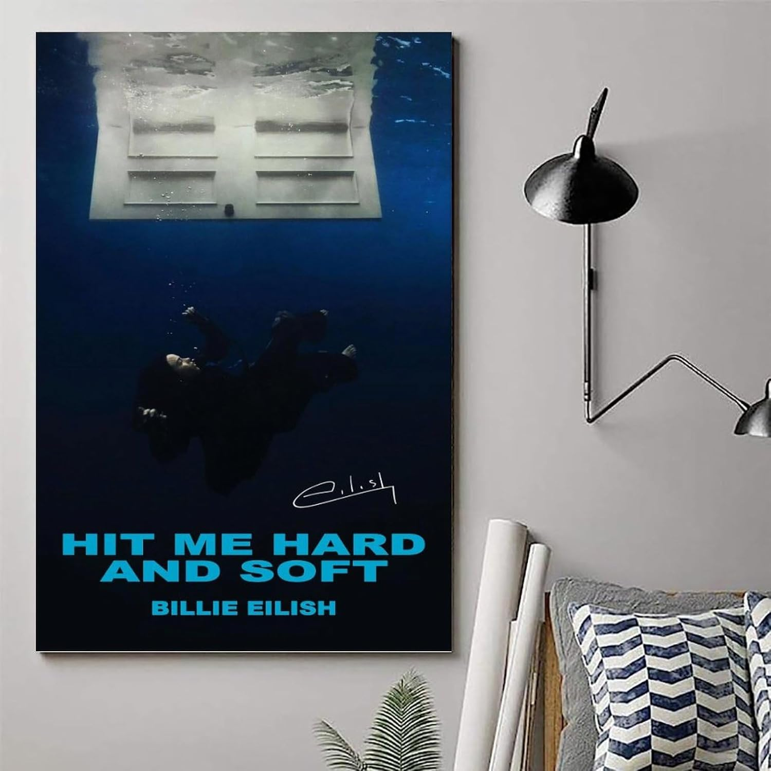 Billie Poster Eilish Music Album Retro Vintage Signed Cover Poster Canvas Painting Wall Art Picture Home Decor Print for Bedroom Living Room Dorm Study Bar Office 12X18Inch(30X45Cm) image number 4