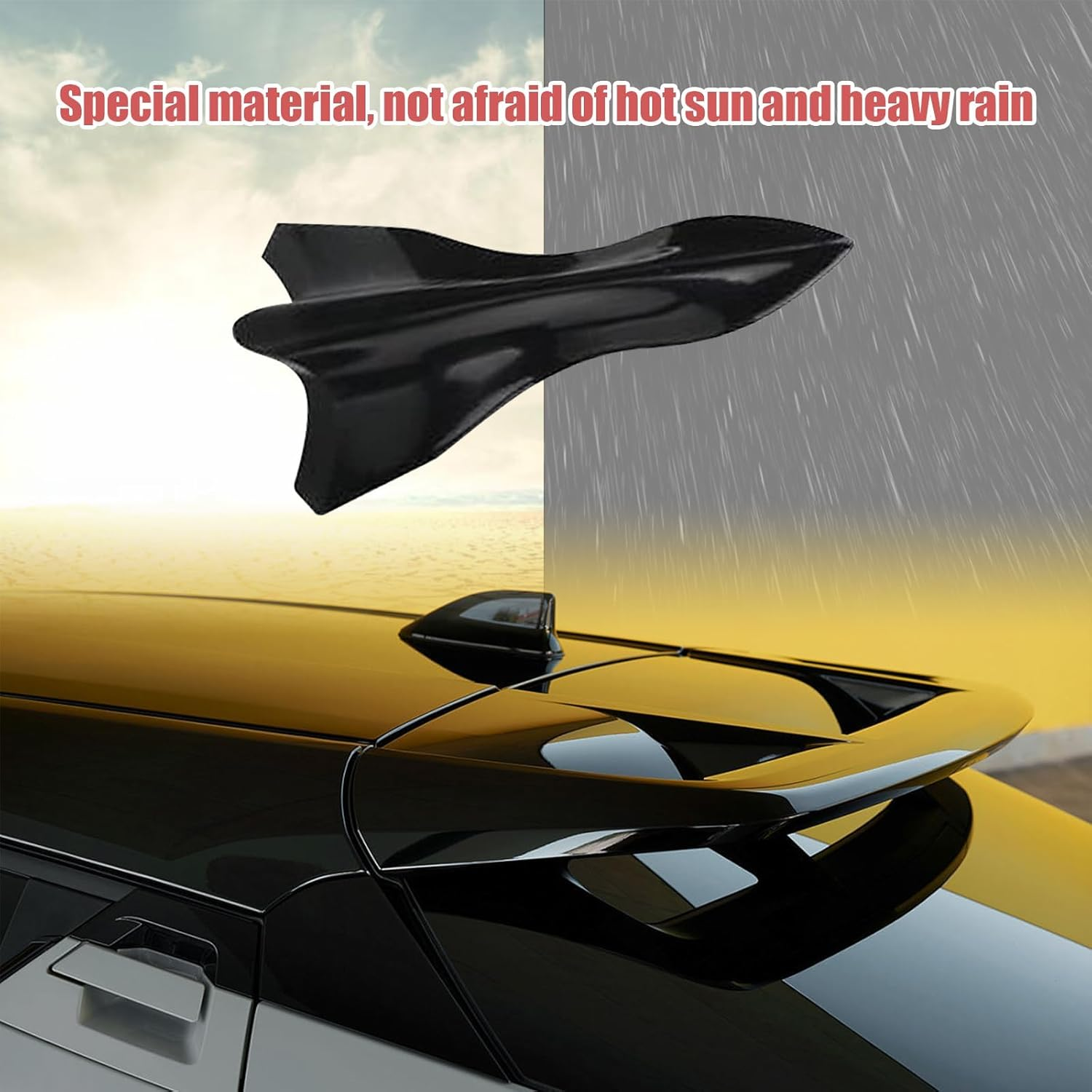 10 PCS Car Shark Fin Diffuser, Universal Roof Diffuser Spoiler, Car Shark Fin Antenna Kit with Selfadhesive Tapes, Vehicle Exterior Decor Accessories Stickers for Most Cars (Black)