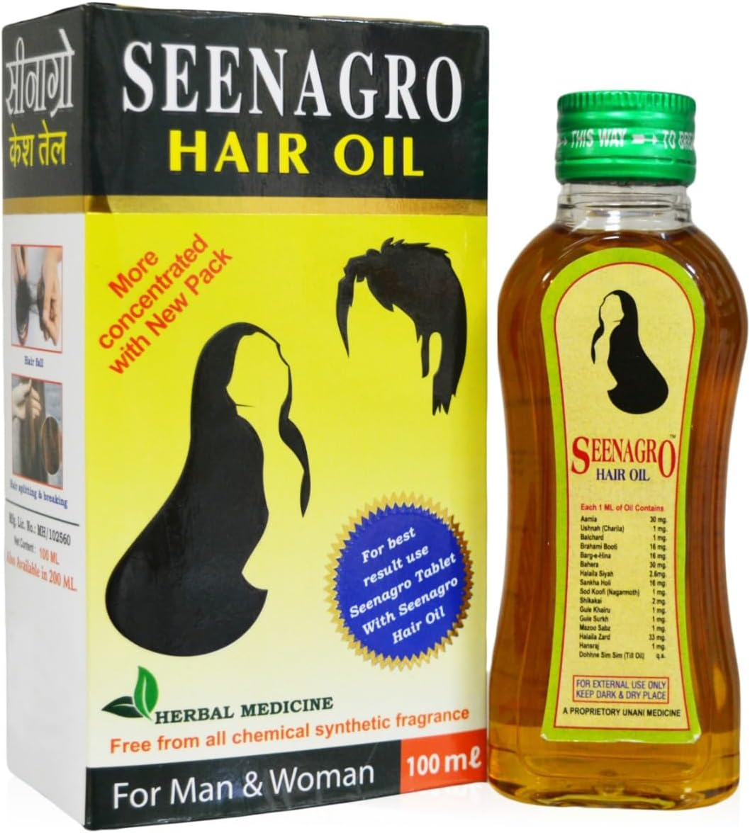 Seina Herbal Products Seenagro Hair Oil Makes the Hair Strong Silky and Healthy | Useful for All Types of Hair Problems | Organic Pure & Natural Hair Oil for Women and Men 100Ml Pack of 2 Bottles. image number 3