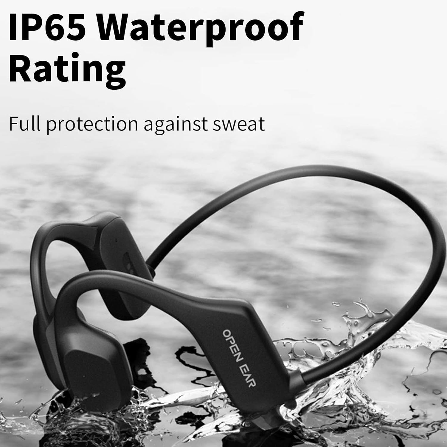 Wireless Headphones Bone Conduction Headphone Bluetooth Sports Headset ，Wireless Open-Ear Waterproof Headphones with Mic, 8Hrs Playtime for Running, Cycling, Gym, Driving, Hiking, Work(Bone X1，Black) image number 4