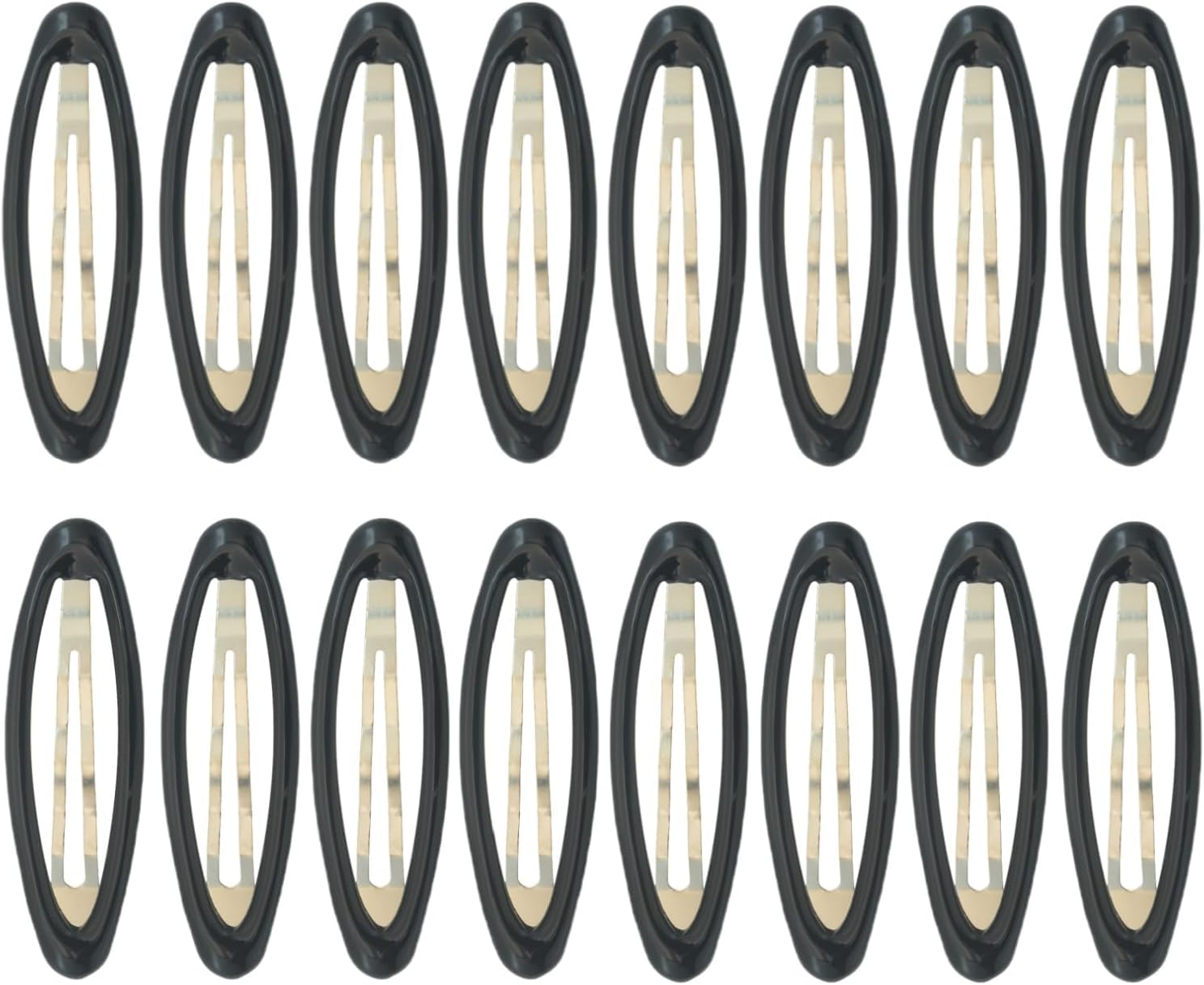 Pack of 16 Hair Clips Girls 7 Cm Oval Metal Snap Oval Large Hair Clips for Women Hair Accessories image number 1