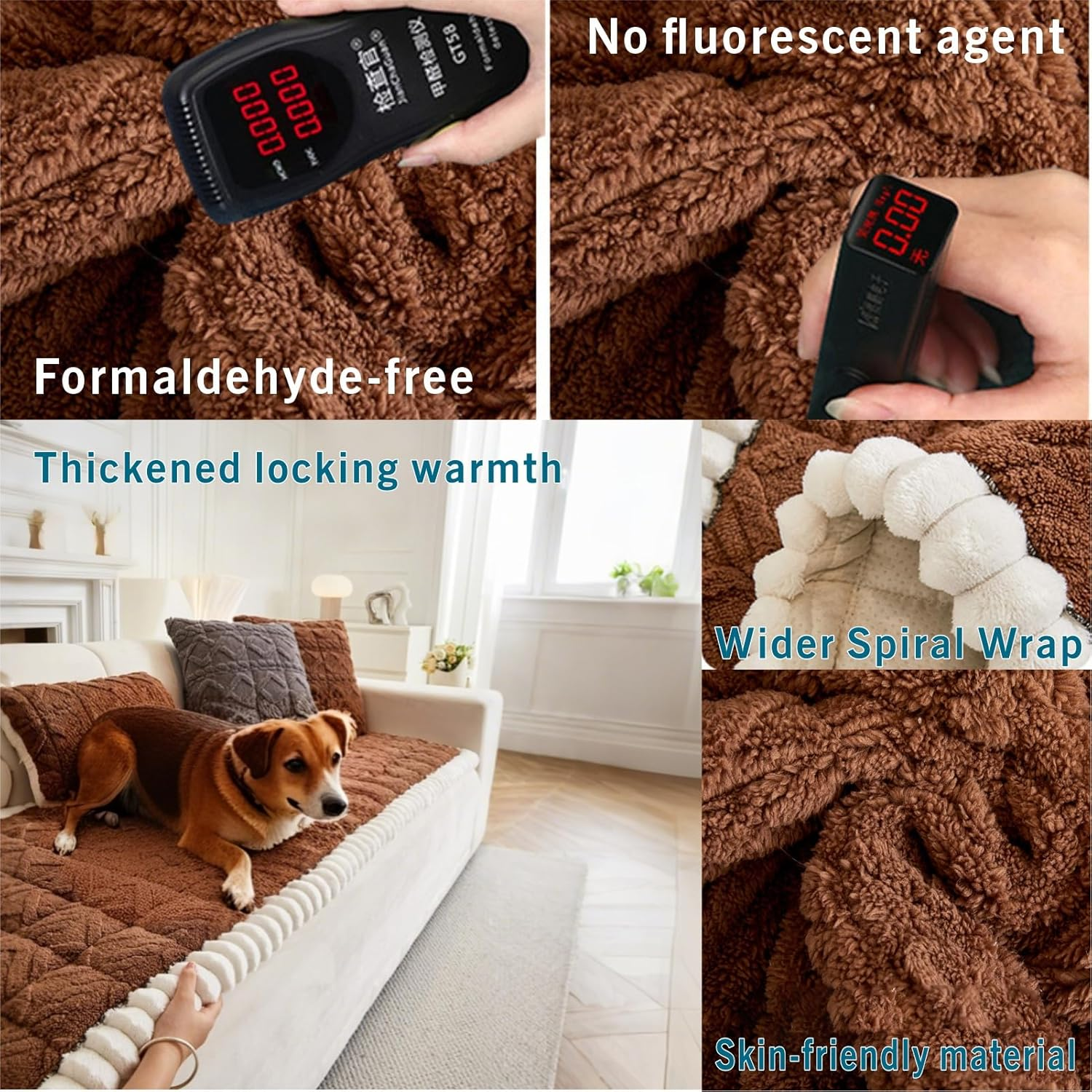 Backseat Pet Bed Mat, Plaid Dog Bed for Car Back Seat, Furry Cat Covers for Loveseats, Non-Slip Travel Dog Bed, Custom Fit for Backseat Extenders and Seat Covers (63X135 Cm) image number 6