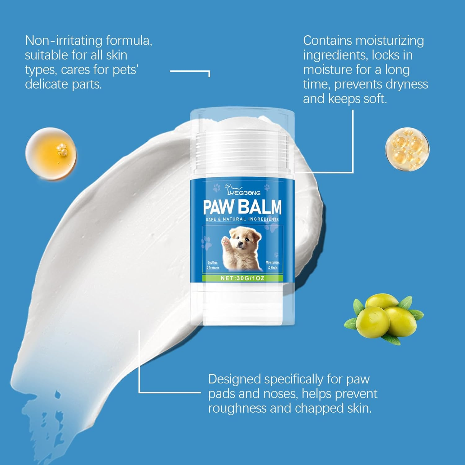 Pet Paw Balm, 30G, Quick-Absorbing Moisturising Cream for Dogs and Cats, Gentle Formula image number 2