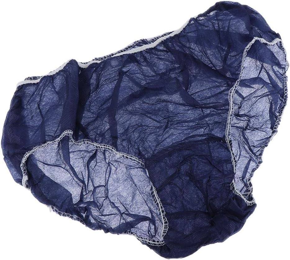 Eigell Pack of 50 Non-Woven Disposable Panties for Women & Men, plus Size Travel, Sports - Moisture Wicking & Breathable Fabric, Blue image number 3