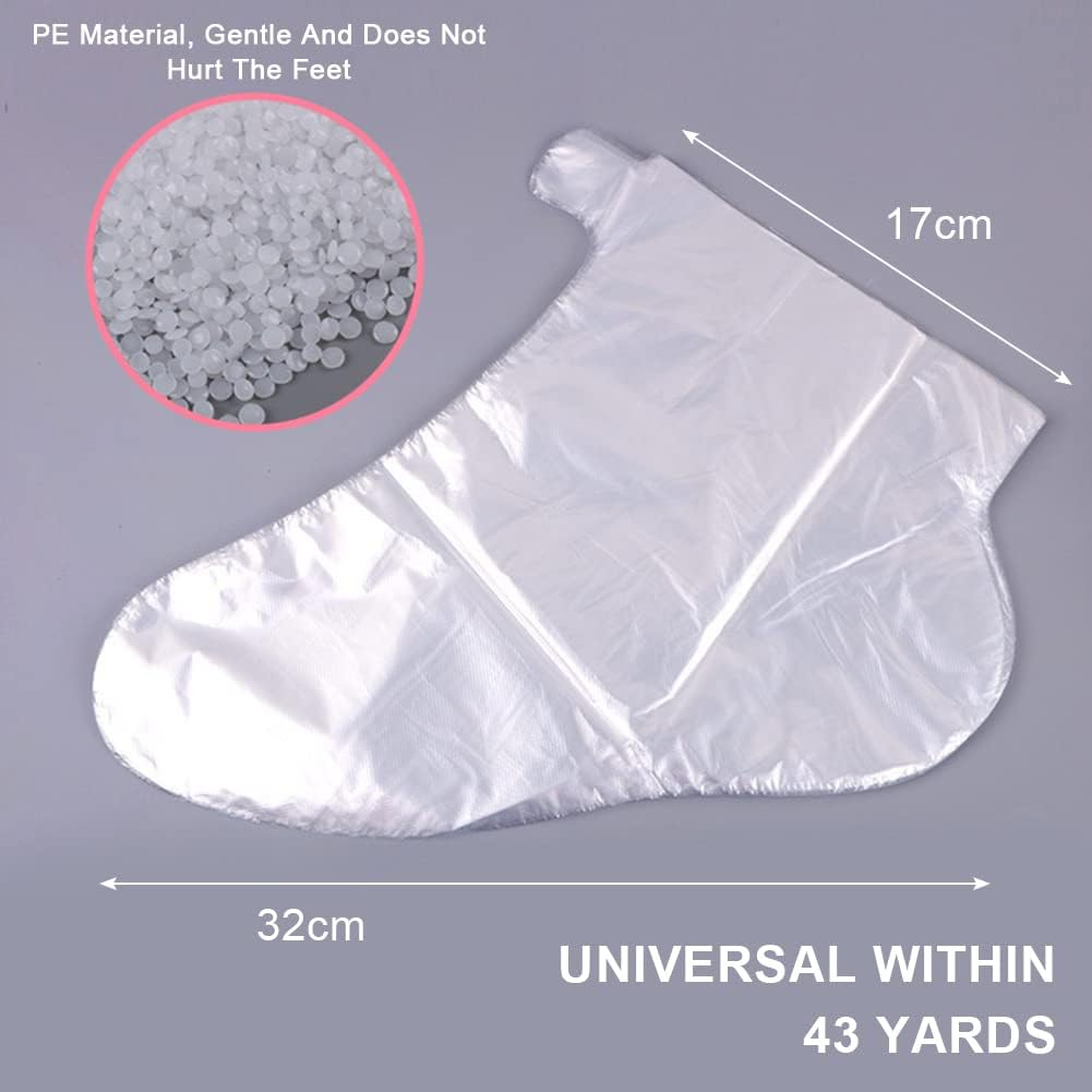 Disposable Foot Covers, Foot Covers, Plastic Socks, Plastic Disposable Boots, for Treating Feet with Warm Wax (Pack of 100) image number 2