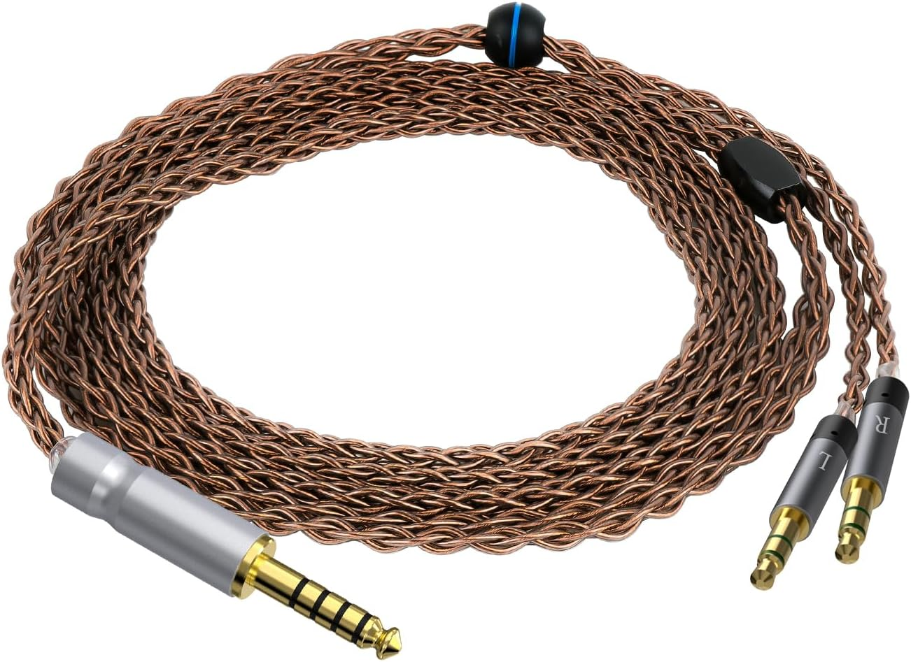 Geekria Apollo Single Crystal Copper Upgrade Audio Cable Compatible with Meze Audio 99 Classics Series, 109 PRO, LIRIC 2, LIRIC 4.4Mm to Dual 3.5Mm Replacement Headphones Cord (4.9 Ft / 1.5 M)