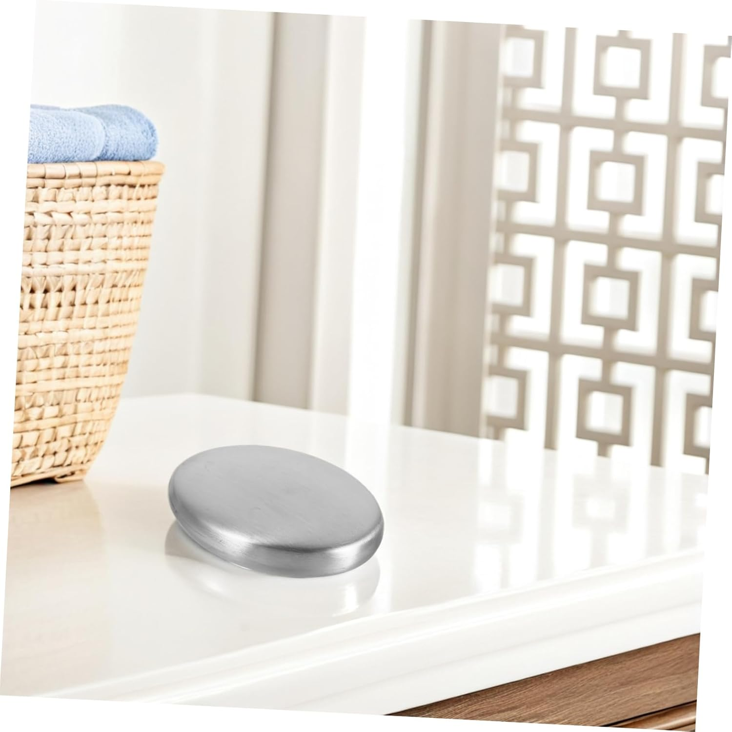 MINAOLULUS Stainless Steel Soap Bar Odor Remover Convenient Metal Soap for Home and Cooking Small Odor Absorber for Kitchen and Bathroom Use image number 2