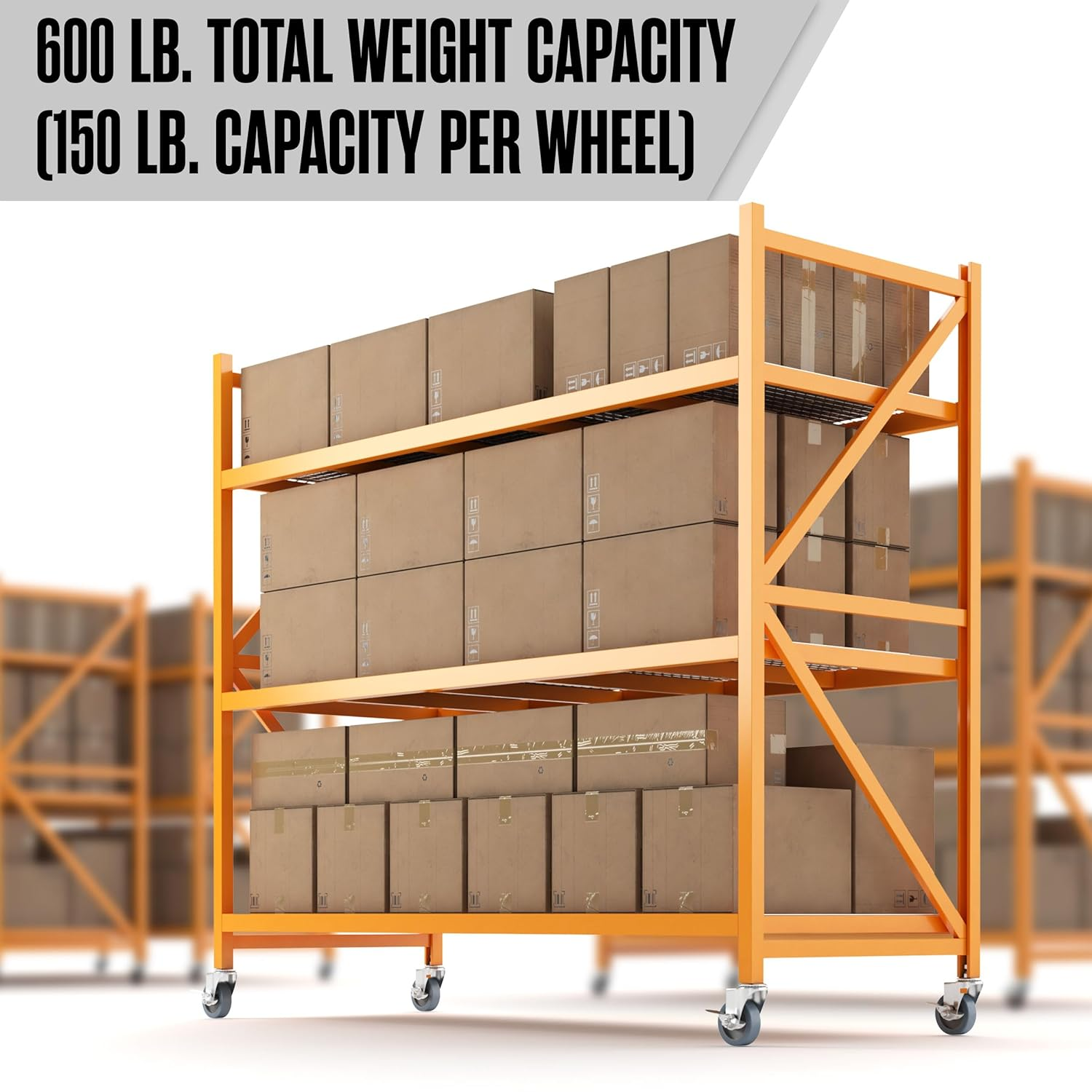 Houseables Caster Wheels Casters Set of 4 3 Inch Rubber Heavy Duty Threaded Stem Mount Industrial Castors Locking Metal Swivel Wheel Replacement for Carts Furniture Dolly Workbench Trolley image number 4