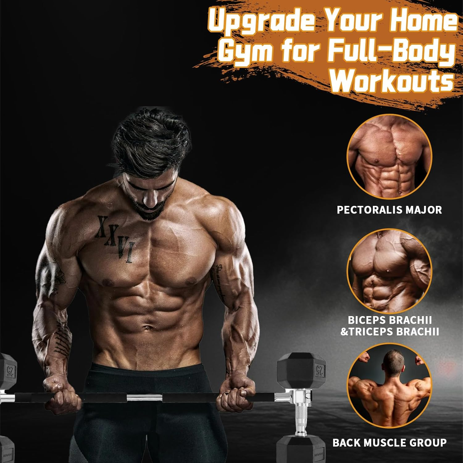 MARCHMARS Dumbbell Barbell Converter Bar Set, Adjustable Dumbbell Converter for Home Gym, Compatible with Most Dumbbells Including Bowflex, All-Steel Bar, Supports up to 220 Lbs for Weight Lifting image number 6