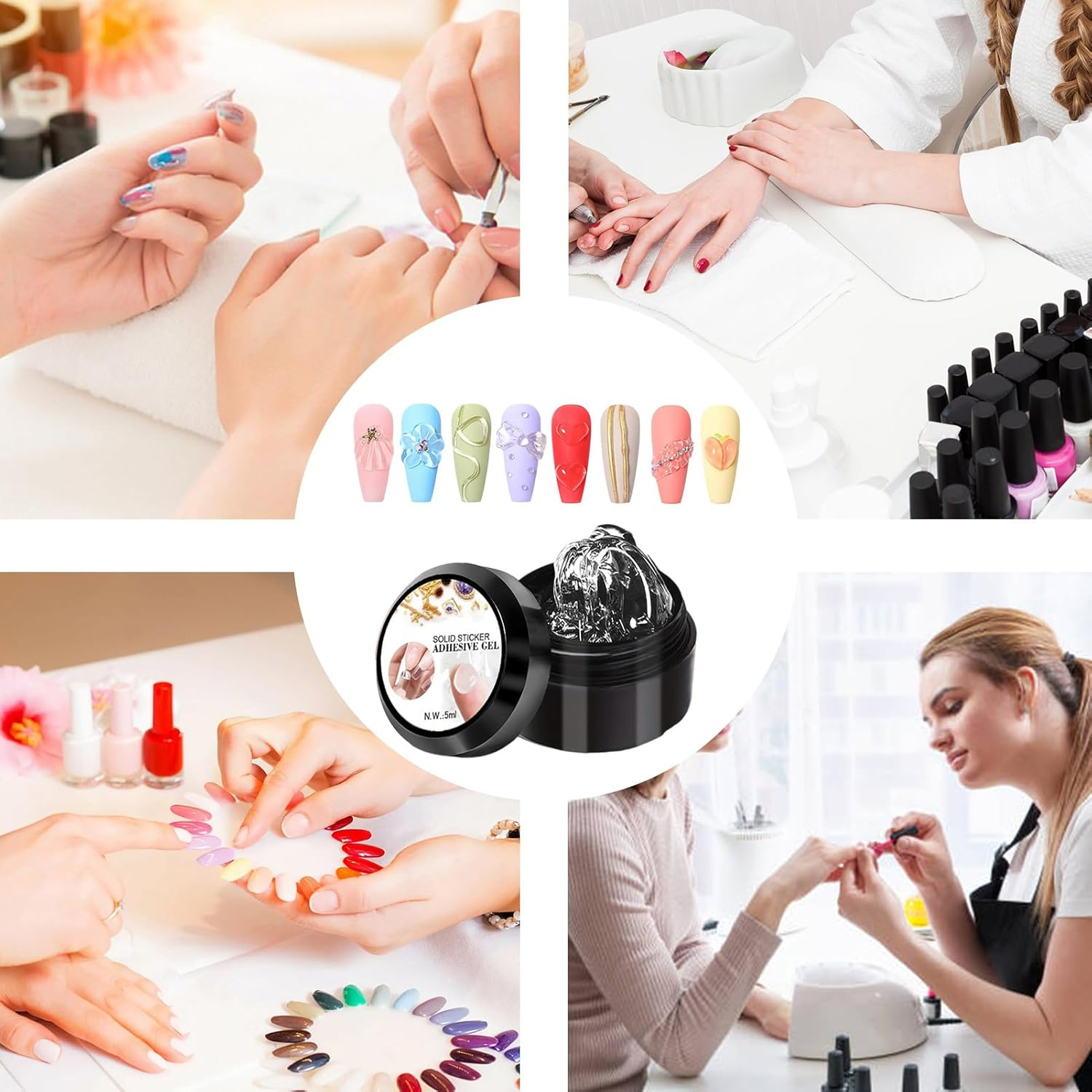 3D Sculpting Gel - Extension Tips Sculpting Glue,French Tip Styling Gel | for Rhinestone Flower Charm Stamping Salon Home Manicure Toe French Tips image number 3