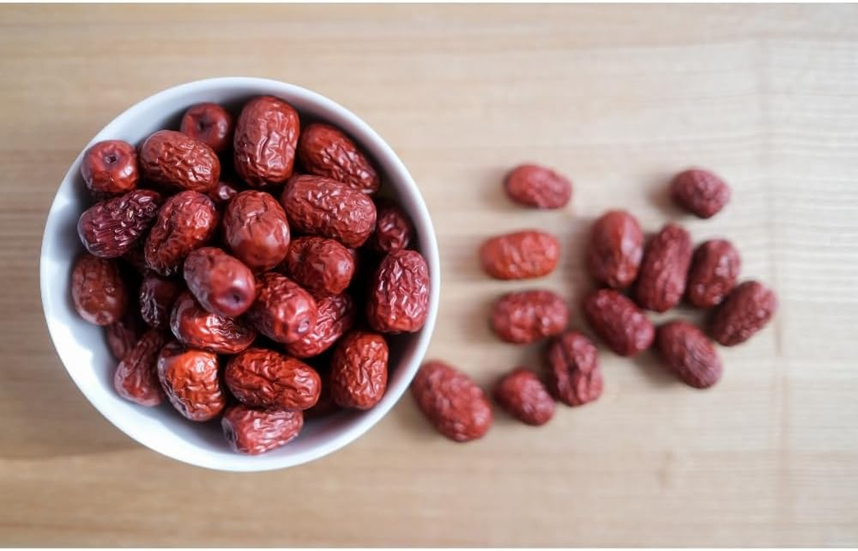 Heng Fai Sliced Dried Red Dates Ziziphus Jujuba | Organic Naturally Sweet Fruit for Tea, Soups, and Desserts | Rich in Fibre, Vitamins, and Antioxidants | Healthy Traditional Asian Food Ingredient 300G image number 2