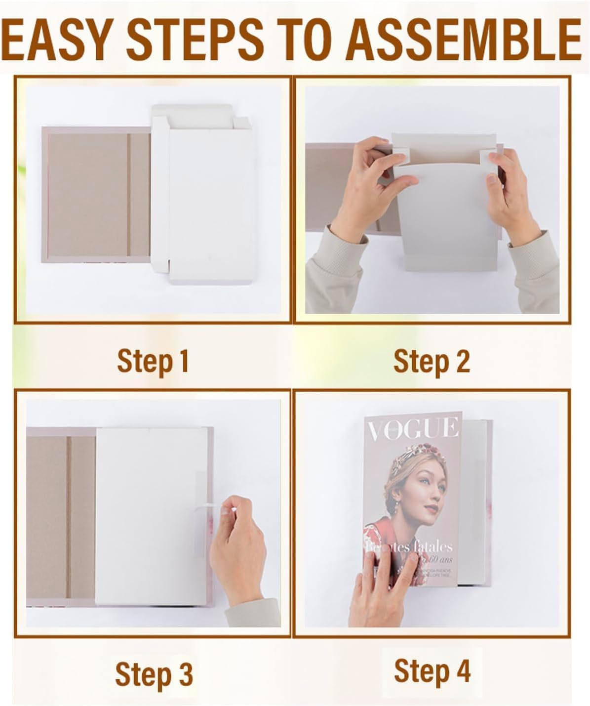 Decorative Books for Home Decor,Set of 4 Stylish Fake Books of Room Books Decor Aesthetic,For Coffee Table Decor,Living Room, Table, Shelf Decor,Modern Hardcover Stacked Display Faux Books image number 4