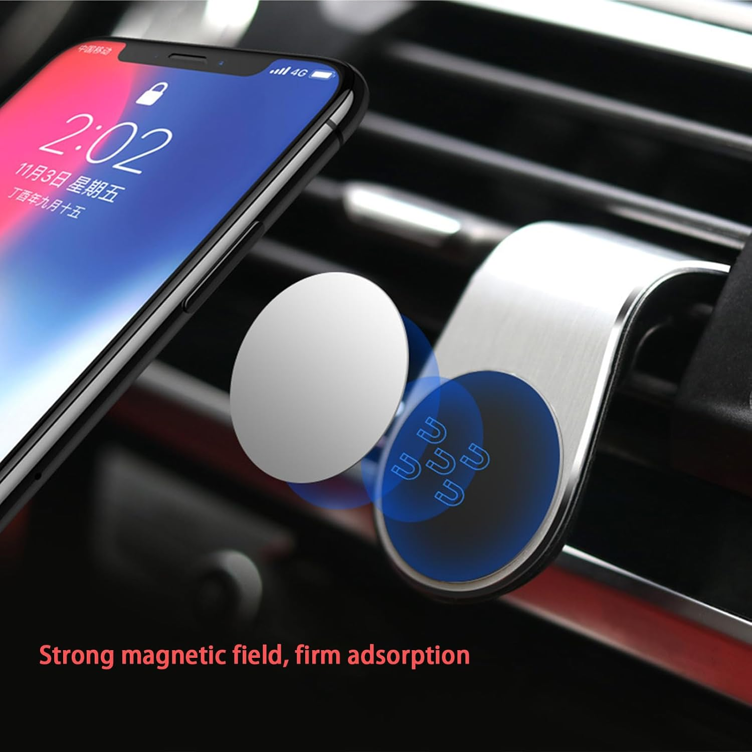 Car for Air Vent Car Mount, Speedometer Holder, Magnetic Holder for Ooono Co-Driver NO2/NO1 with Clips, Car Mobile Phone Holder, Universal Mobile Phone Holder, Car Accessories, Car Magnetic image number 3