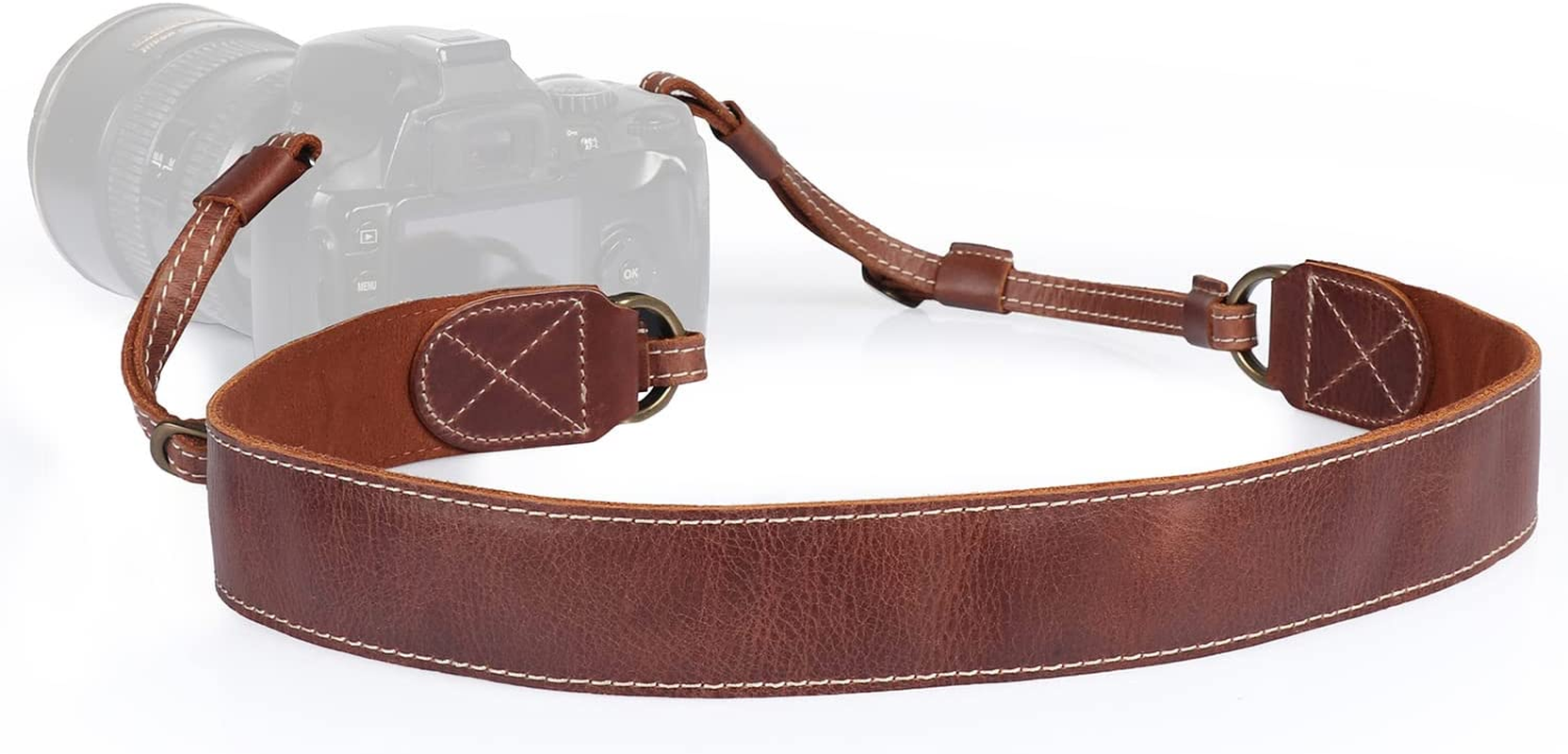 Megagear MG1515 Sierra Series Genuine Leather Shoulder or Neck Strap - Brown