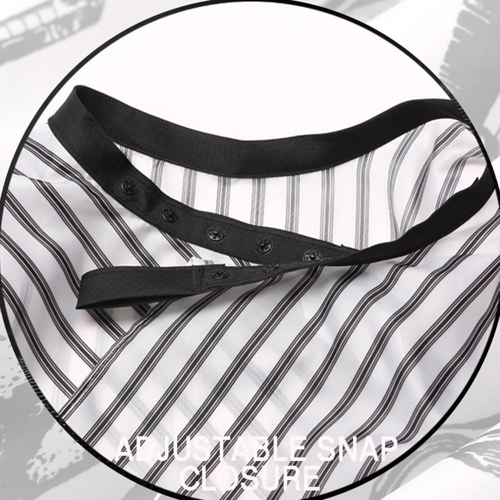 Professional Waterproof Hair Styling Cape Nylon Haircuting Salon Cape Gown Hair Salon with Snap Closure - 50" X 60" White Stripes - Multicolor 1-Pack image number 4