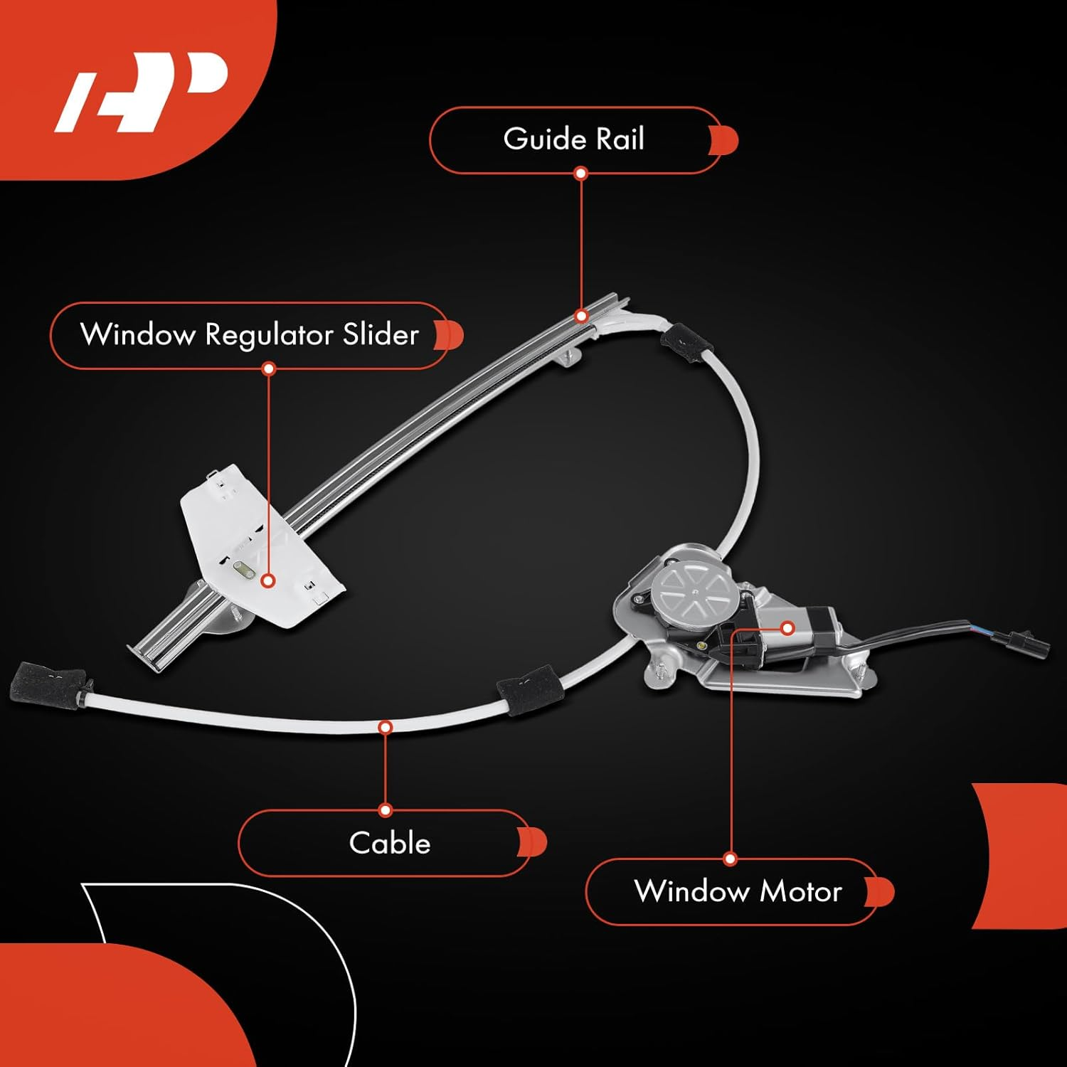 A-Premium Power Window Regulator and Motor Assembly Replacement for Jeep Liberty KJ 2002-2006 Front Right Passenger Side