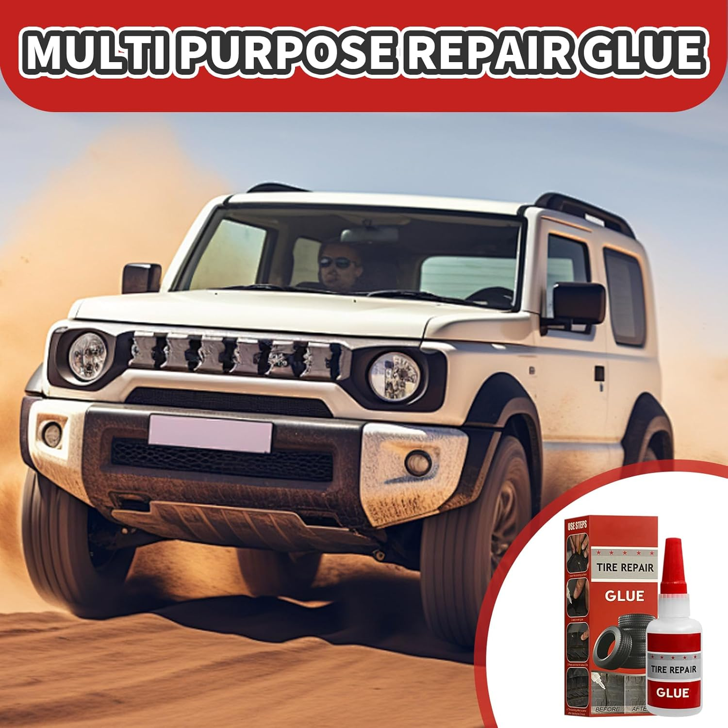 2Pcs Tire Repair Glue, Rubber Cement Tire Repair, RC Tire Glue, Used for Side Bonding or Tire Leakage, DIY Crafts (1.7Oz)