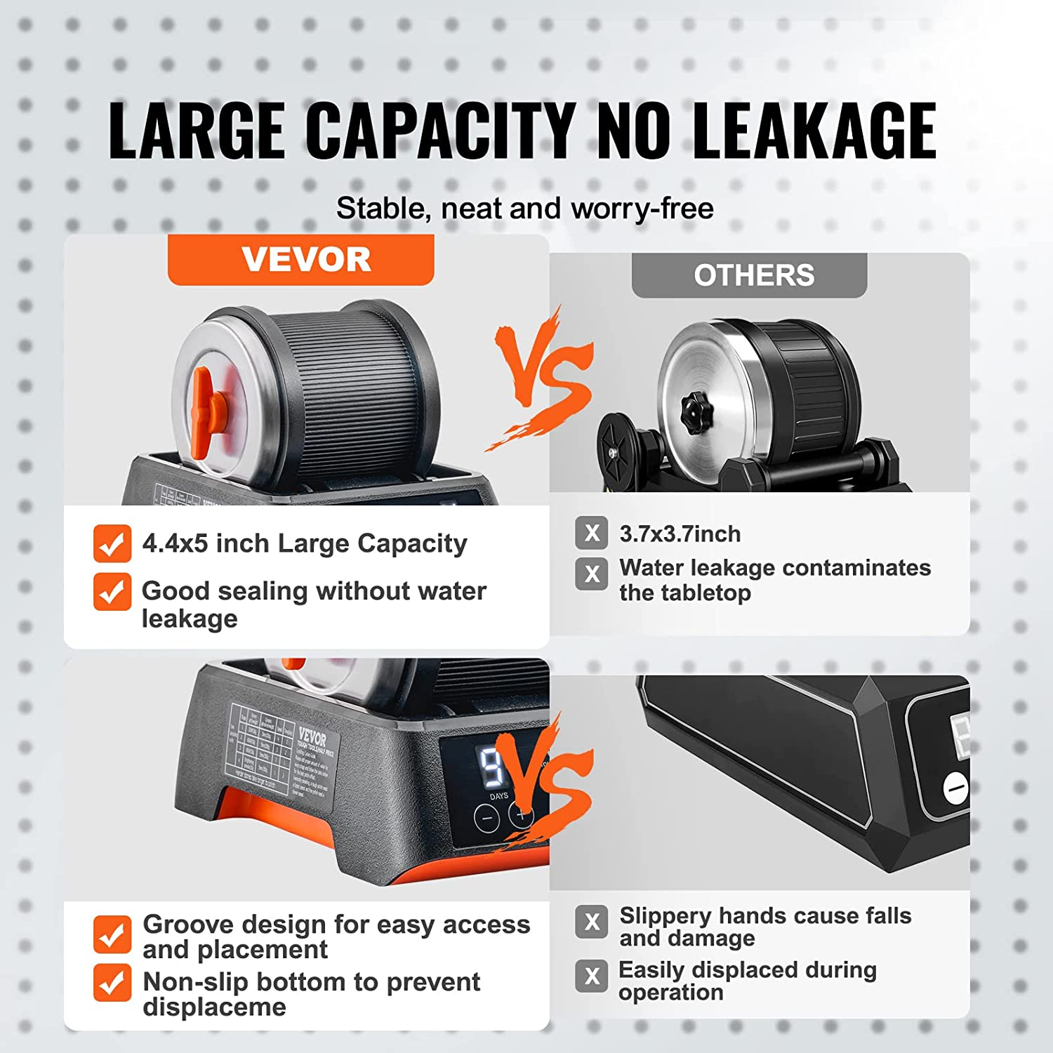 VEVOR Direct Drive Rock Tumbler Kit, 4-Speed/9-Day Timer, Professional Rock Polisher with Rough Gemstones/Grits/Jewelry Fastenings, Stone Polishing Kit for Family Fun Time, STEM Adults Kids image number 1