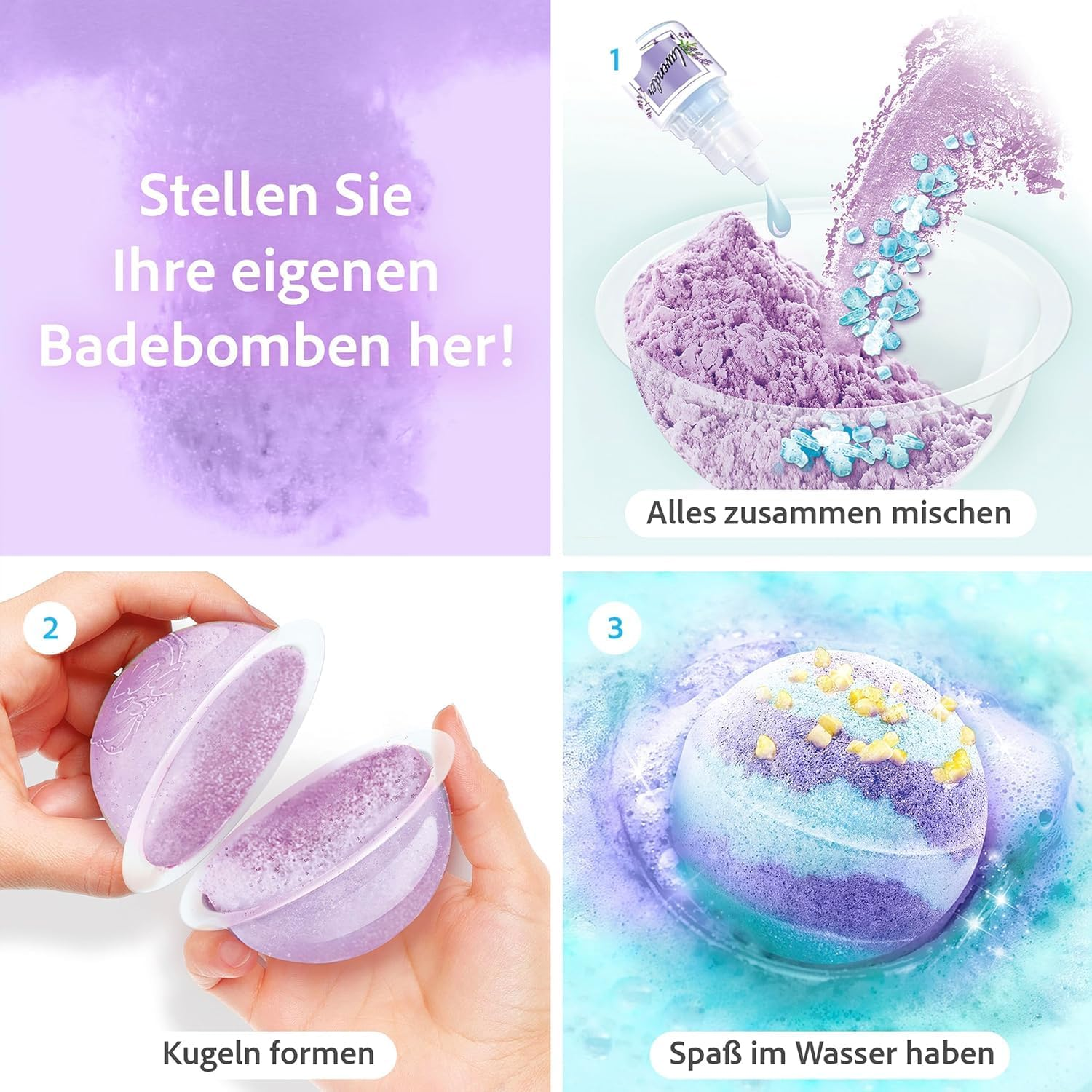 Canal Toys so Bomb DIY Aroma Bath Bomb Kit 6 Pack, Multicolour, Lavender Scent image number 5