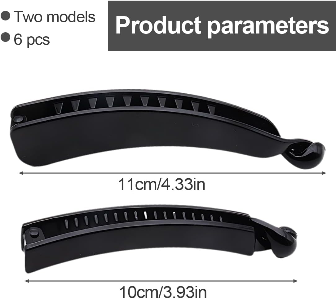 PHCOZY Pack of 6 Banana Hair Clips, Vintage Banana Hair Clips, Fish Clips for Long Hair, Banana Clips, Comb Fish Clips, Banana Hair Comb for Women and Girls image number 3