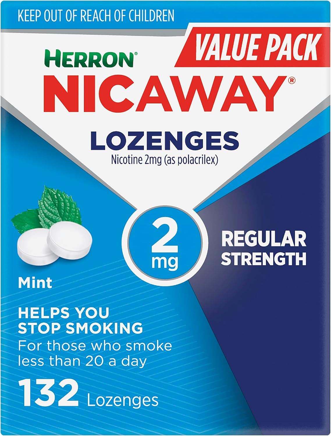 Nicaway 2Mg Stop Smoking Mint Lozenge (Pack of 132)