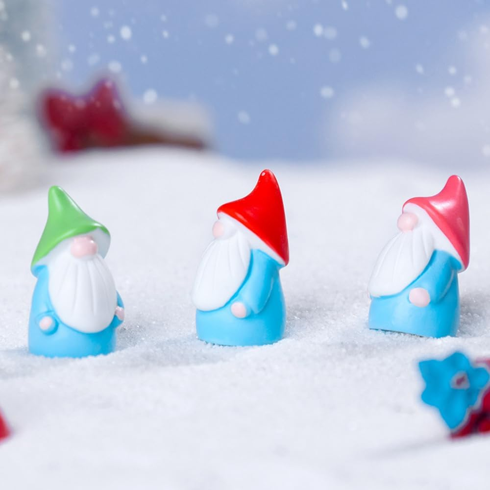 30Pcs Mini Resin Gnomes in 6 Colors,Micro Landscape Christmas Old Man Dwarf Ornament,Diy Decorations Accessories Miniature Small Ornaments for Landscape Garden Outdoor Patio Yard Plant Pots Decor image number 5