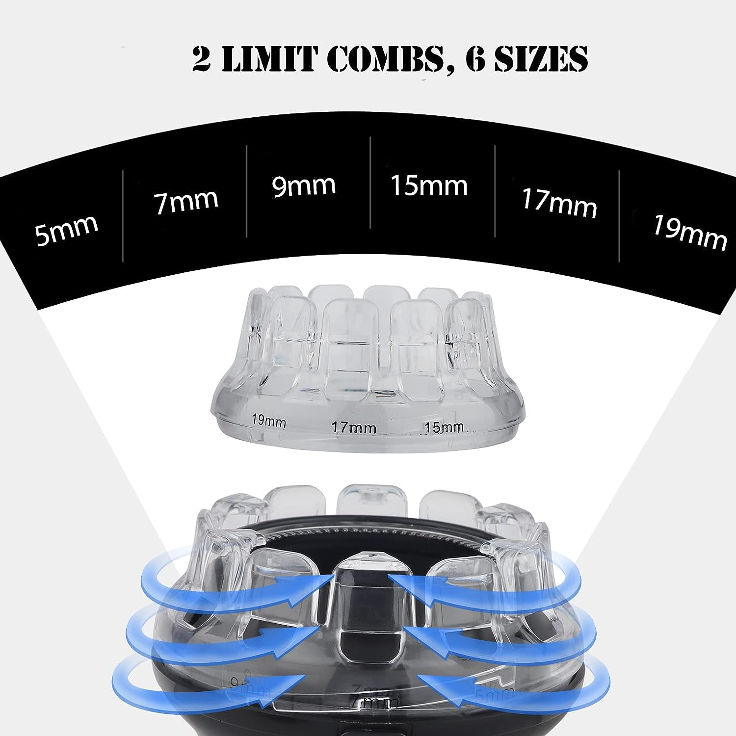 KEMEI 887 Hair Clipper for Men Circular Cordless Trimmer, Self-Haircut Kit, Rechargeable LED Display Gold (Fba-Km887-Gold) image number 6