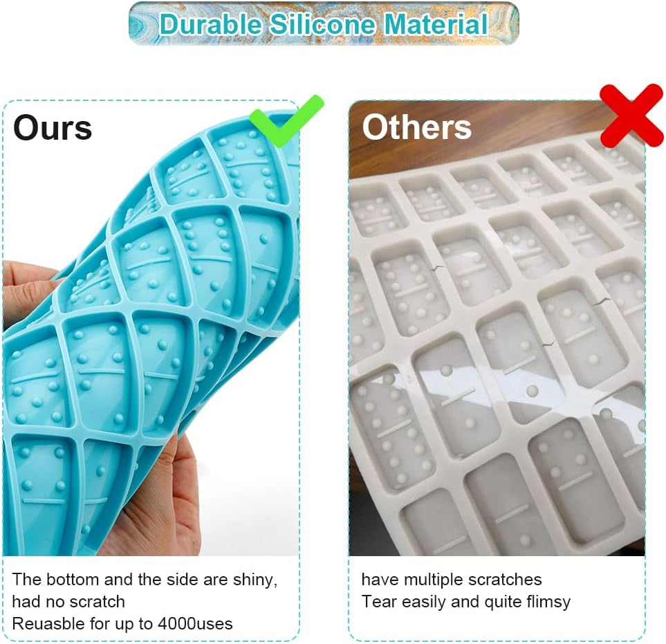 Domino Resin Molds for Casting - Professional Epoxy Set with 28 Cavities, Sturdy Silicone for DIY Pendant, Cake, and Jewelry Making image number 6