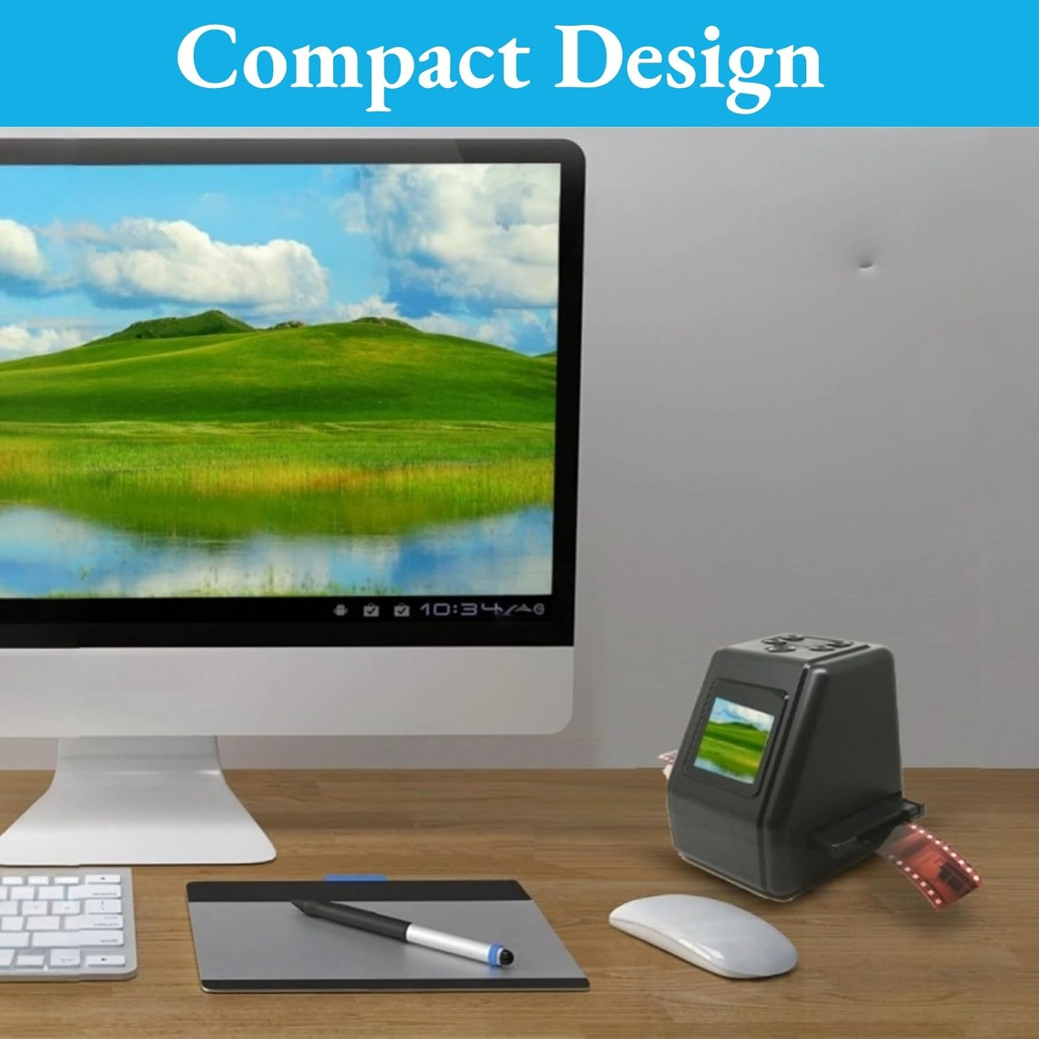 Digital Film & Slide Scanner, 2 Inch Screen LED Backlight Film Negative Scanner with 2MP CMOS Sensor, Compatible with 135, 126KPK, 110, 8Mm Film into 12MP JPG image number 2