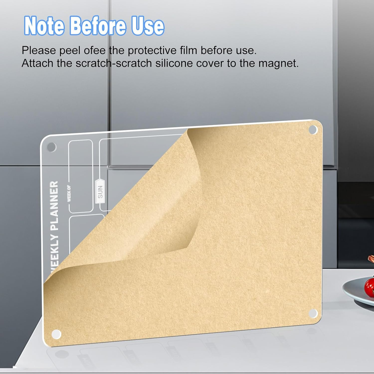 Langaelex 2 Set of Acrylic Meal Planner for Fridge - Magnetic Weekly Menu Board with 6 Chalk Markers for To-Do List, Shopping List and Chore Chart - 8 X 12" image number 5