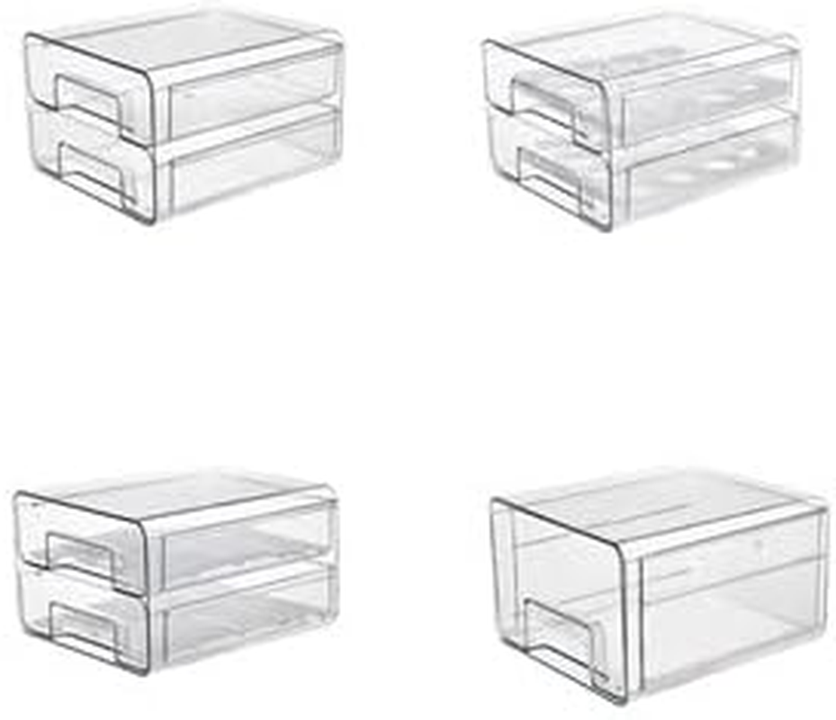 Food Storage Containers Pantry Organizer with Lids, Removable Drain Tray Fruit Vegetables Storage Rack Clear Fridge Storage Stackable Meal Fresh Keeper Bins