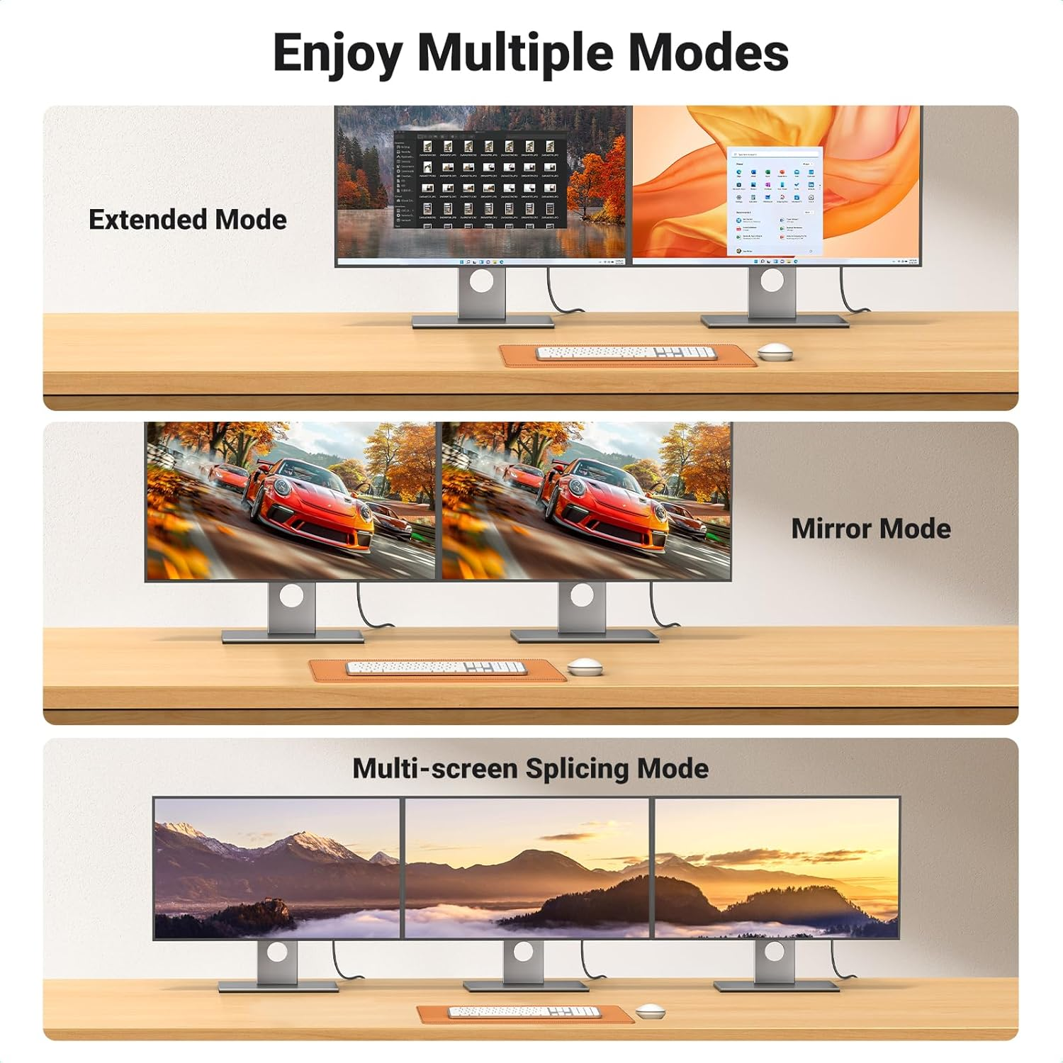 UGREEN 4K Displayport to HDMI Uni-Directional Cable 2M Braided Aluminium Male to Male for Gaming on Multi-Screen Compatible with Monitor, Projector, HDTV, Laptop, HP, Dell image number 4