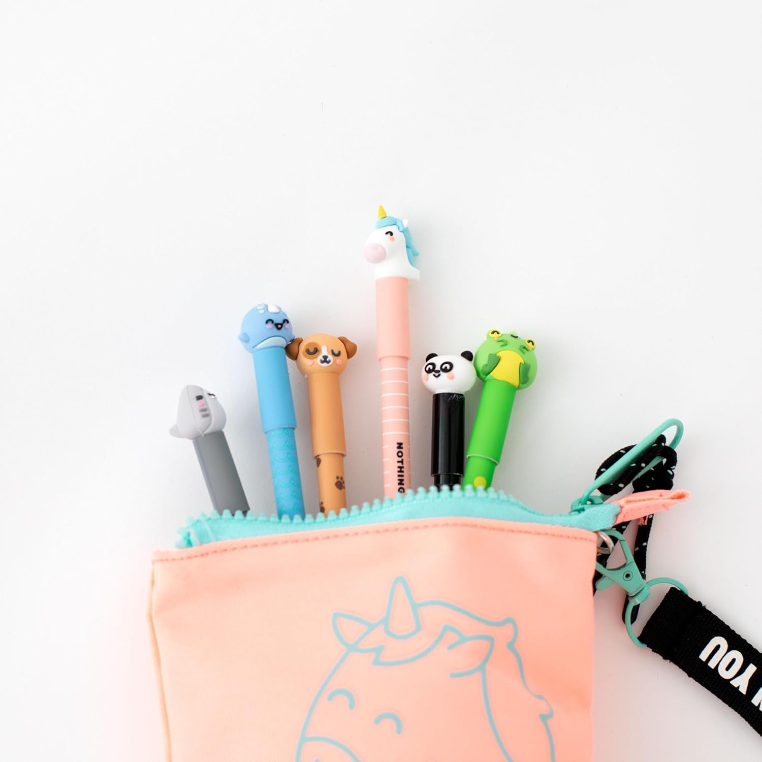 Mr. Wonderful - Retractable Pencil Case + 6 Erasable Bo-Bo Pink Pens - Time to Believe in You image number 2