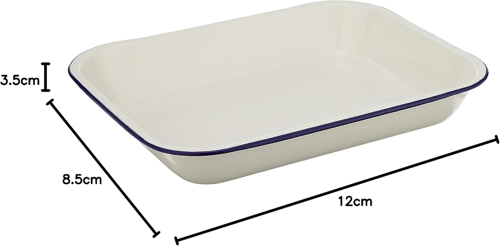 Wiltshire Enamel Baking Dish 2.5 Litre &ndash; White with Blue Rim, Scratch-Proof Porcelain Enamel Oven to Table Dish, Oven and Freezer Safe, Dishwasher Friendly and Durable Design image number 5