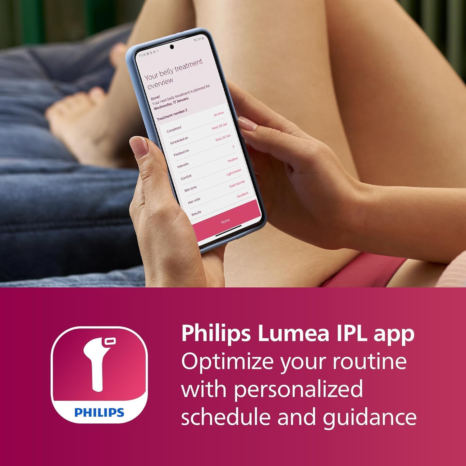 Philips Lumea IPL Hair Removal Device (AU Power Plug) with Smartskin Sensor, Body, Face, Bikini Attachments, Pen Trimmer, White, BRI923/00 image number 1