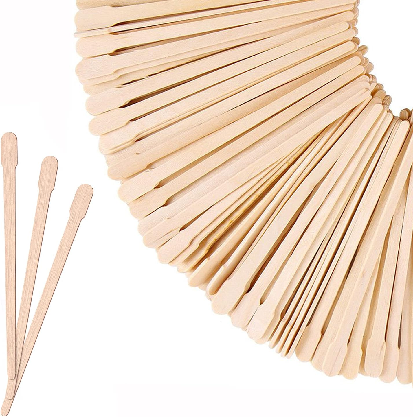 Mibly 200 Pcs Wooden Wax Sticks - Eyebrow, Lip, Nose Small Waxing Applicator Sticks for Hair Removal and Smooth Skin - Spa and Home Usage image number 4