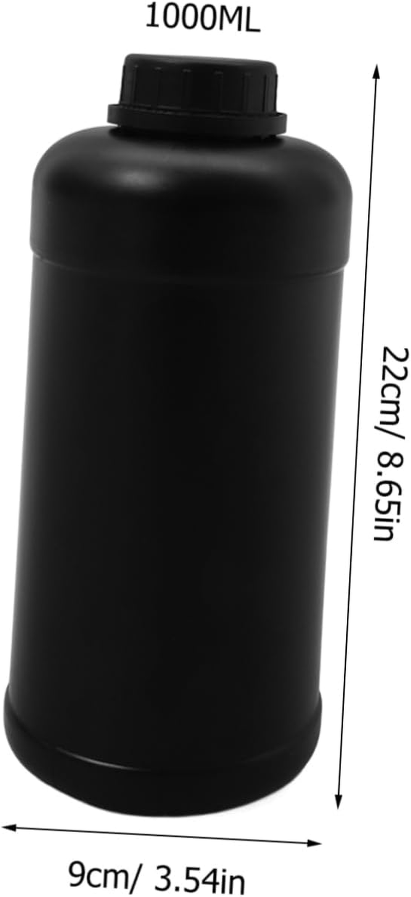 GETAJGHSD 1000Ml Plastic Reagent Bottles 4 Pack Empty Laboratory Sample Containers Caps Black Chemical Bottles for Liquid Storage for School and Home Use image number 6