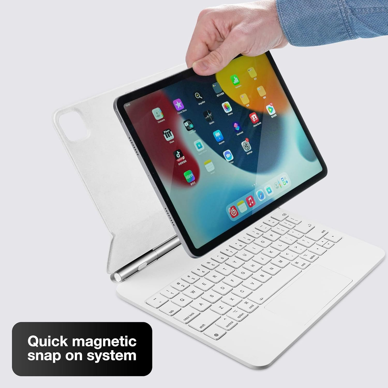 Magic Keyboard for Ipad 10Th Generation 2022 / Ipad(A16) 11Th Gen 2025, Floating Magnetic Keyboard Case Built-In Multi-Touch Trackpad Compatible with Ipad 10.9 Inch 10Th Gen, Backlit (White) image number 3