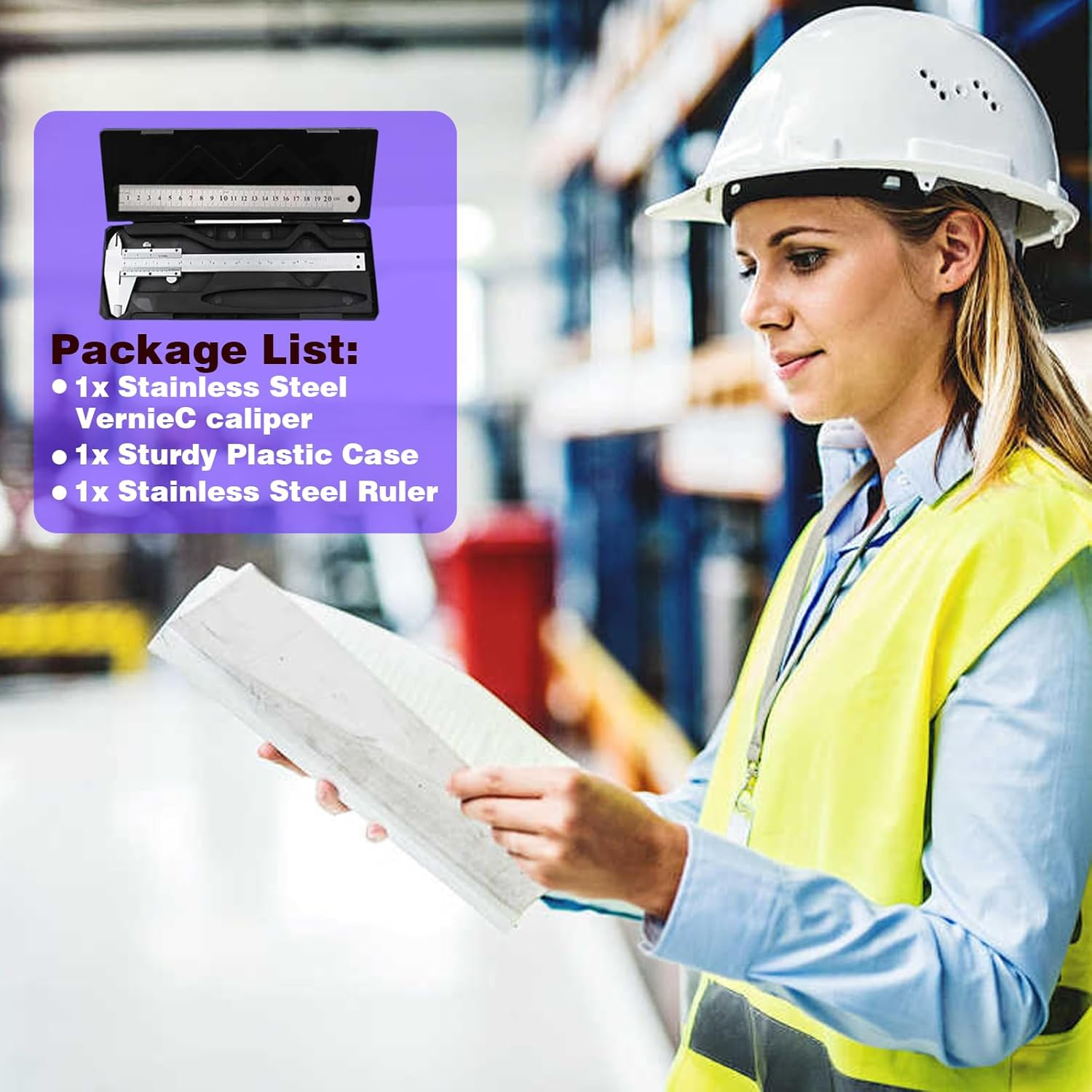 Wentworth 6" (150Mm) Stainless Steel, High Precision Micrometer, Dual Scale 1/128" & 0.05Mm, Carbon Caliper Measuring Tool image number 2