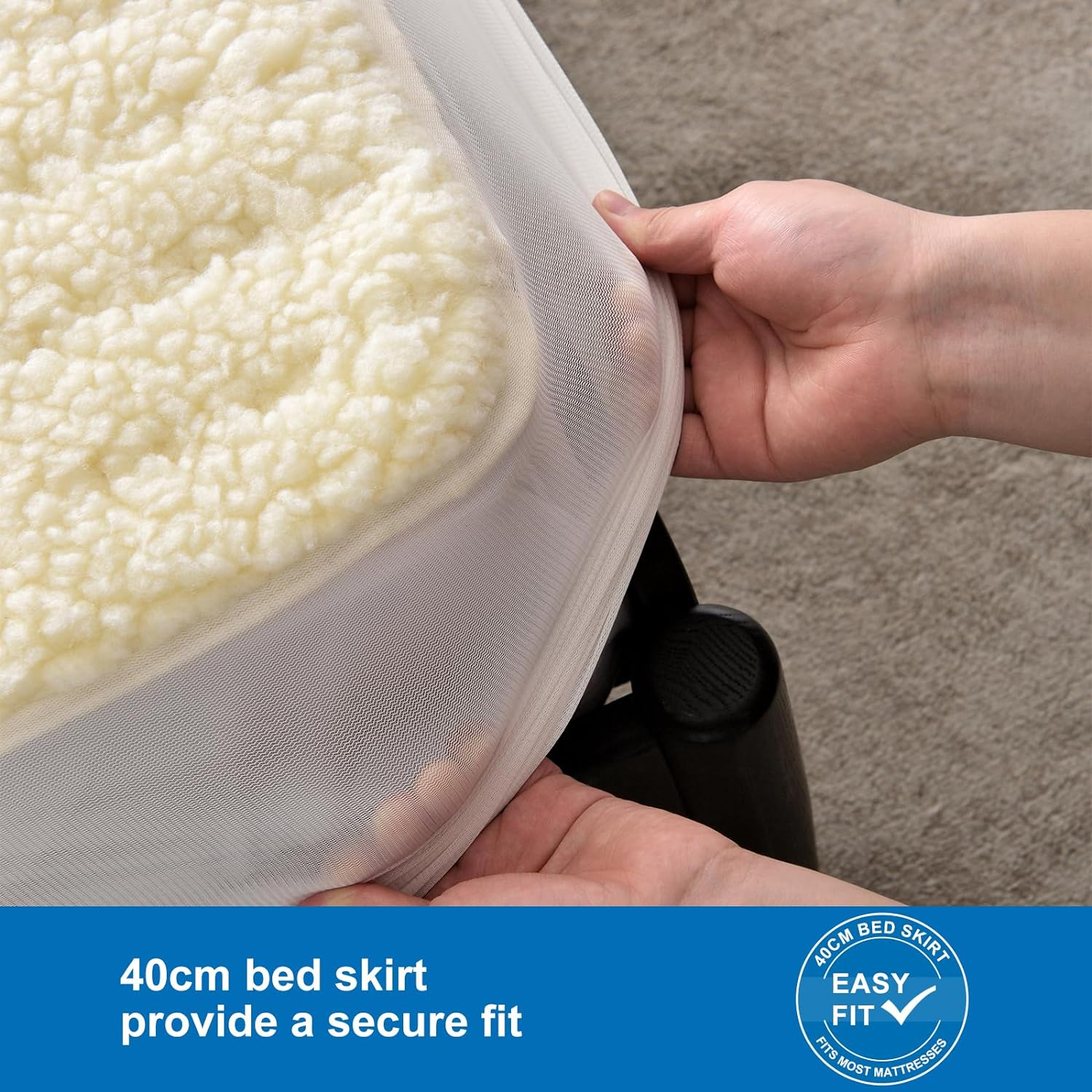 RHEIN HOME Heated Blanket King Size 203&times;182Cm Electric Blanket Fleece Top Multizone Dual Control Fitted Heated Underblanket with Timer Machine Washable Bed Warmer with Gift Bag image number 5